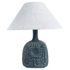 Brutalist Design Ceramic Table Lamp by Emiel Laskaris for Perignem, Belgium 1960