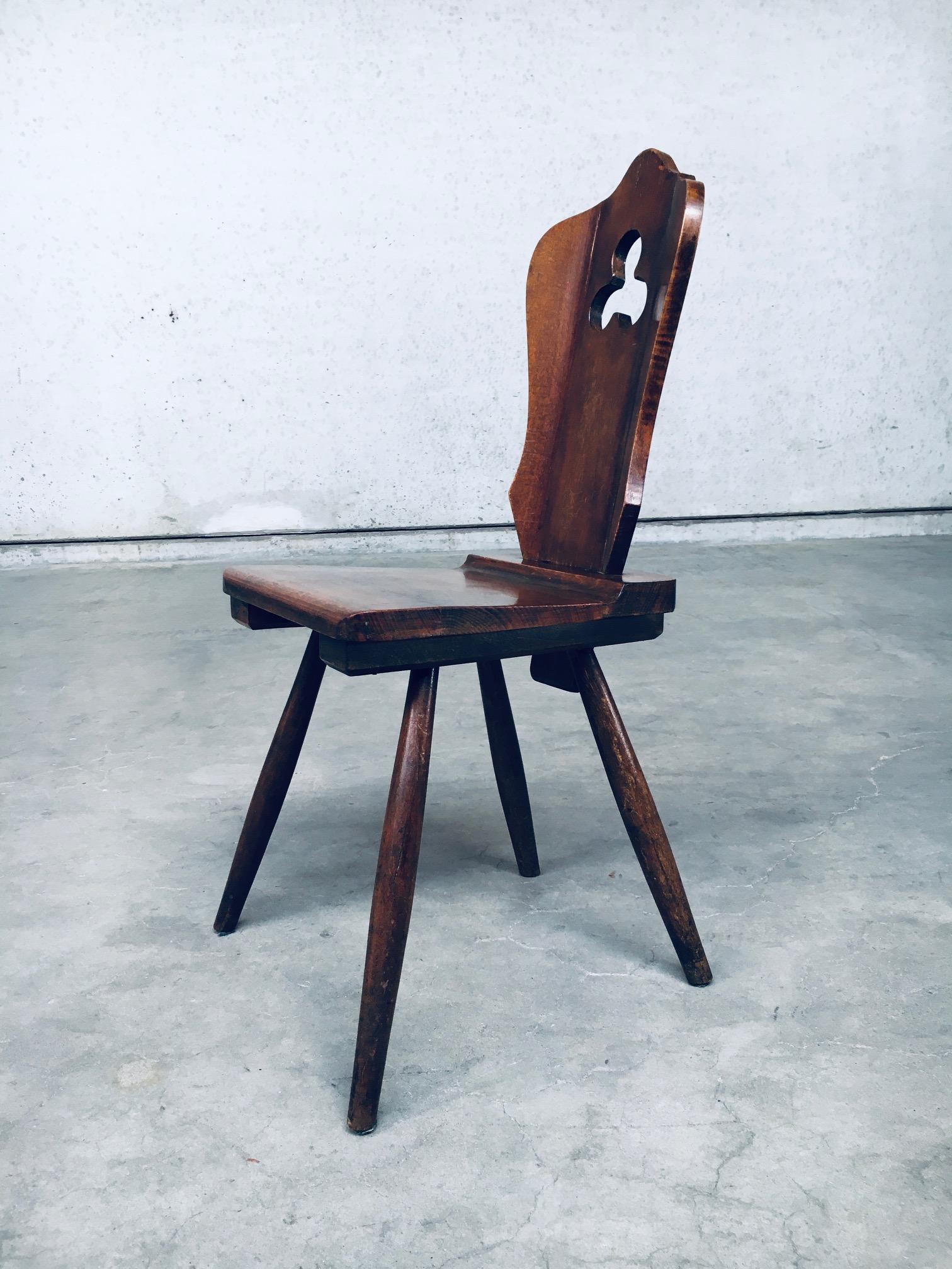 Brutalist Design Dining Chair Set by Lux-Wood, Belgium, 1960's For Sale 2