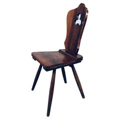 Vintage Brutalist Design Dining Chair Set by Lux-Wood, Belgium, 1960's