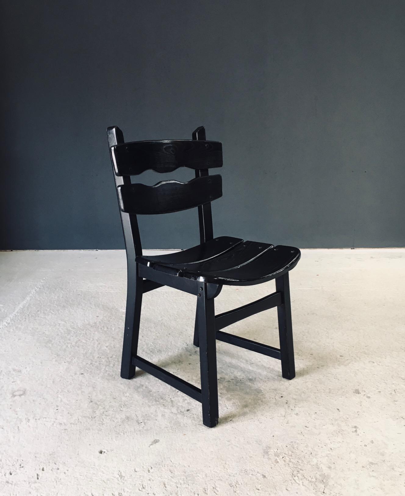 Brutalistische Design-Esszimmerstühle von Dittmann für Awa Radbound, Niederlande 1970er Jahre im Angebot 2