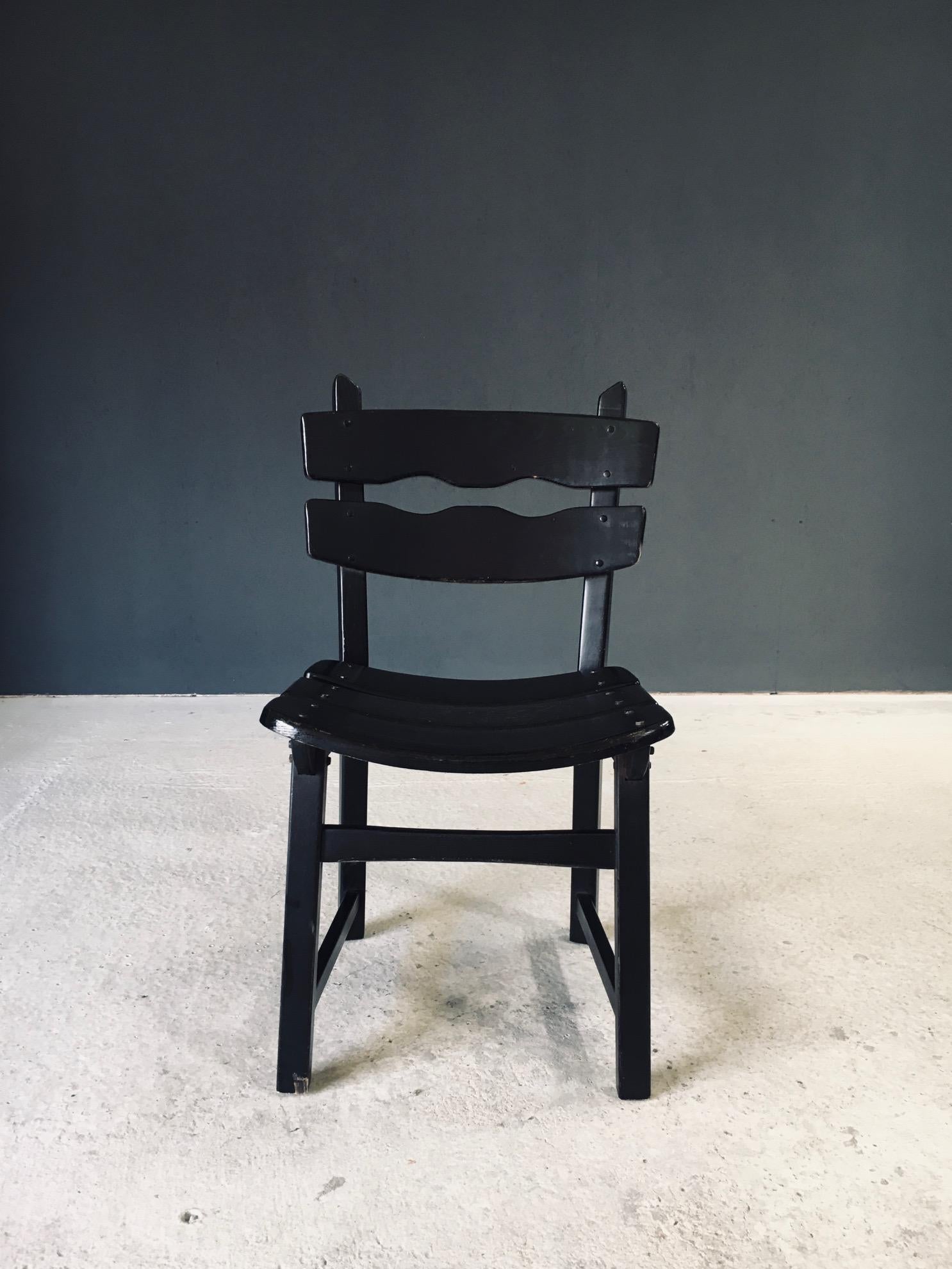 Brutalistische Design-Esszimmerstühle von Dittmann für Awa Radbound, Niederlande 1970er Jahre im Angebot 3