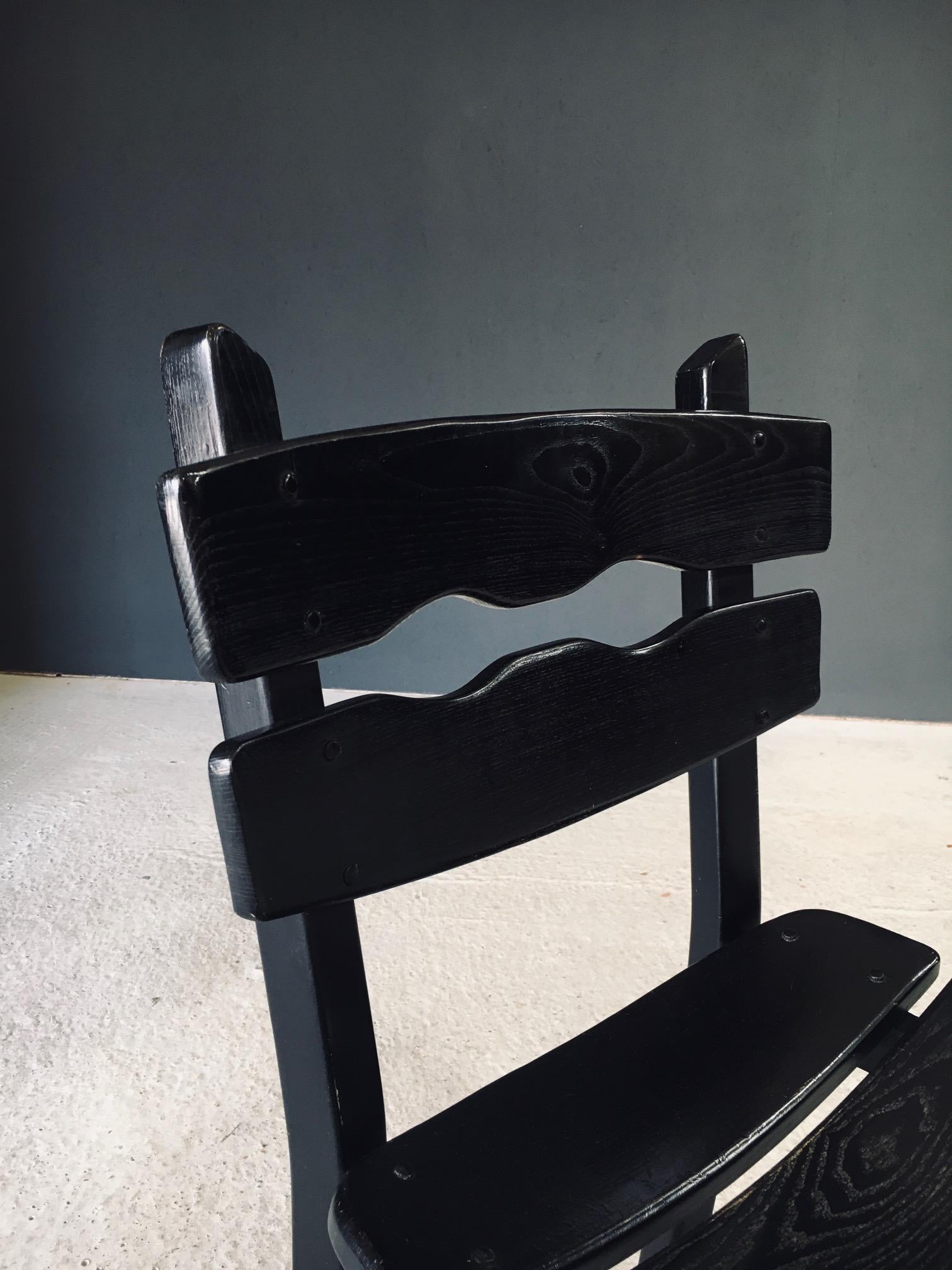 Brutalistische Design-Esszimmerstühle von Dittmann für Awa Radbound, Niederlande 1970er Jahre im Angebot 5