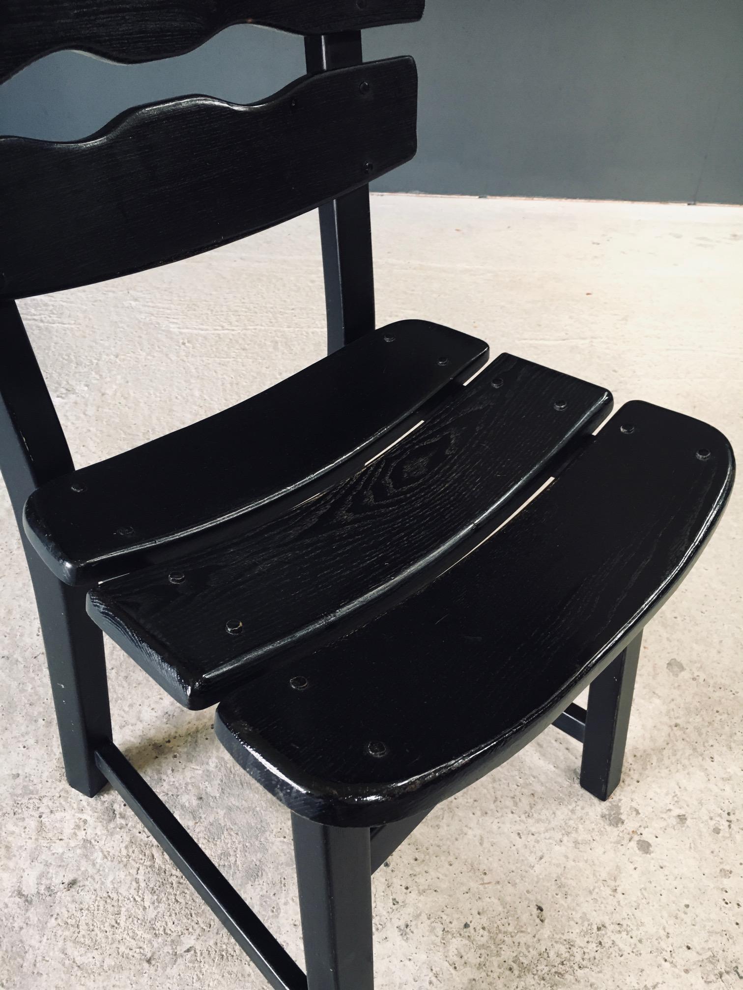 Brutalistische Design-Esszimmerstühle von Dittmann für Awa Radbound, Niederlande 1970er Jahre im Angebot 6