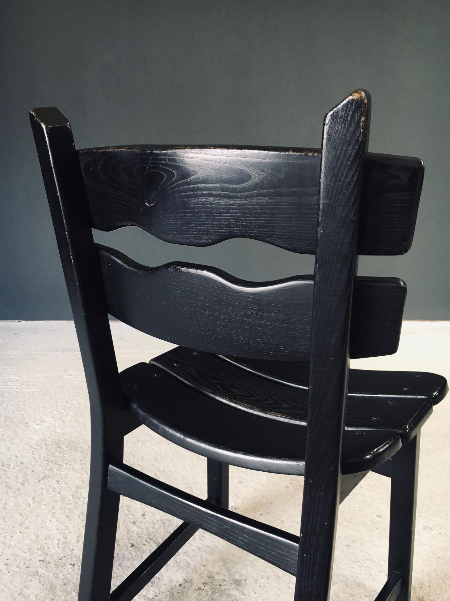 Brutalistische Design-Esszimmerstühle von Dittmann für Awa Radbound, Niederlande 1970er Jahre im Angebot 10