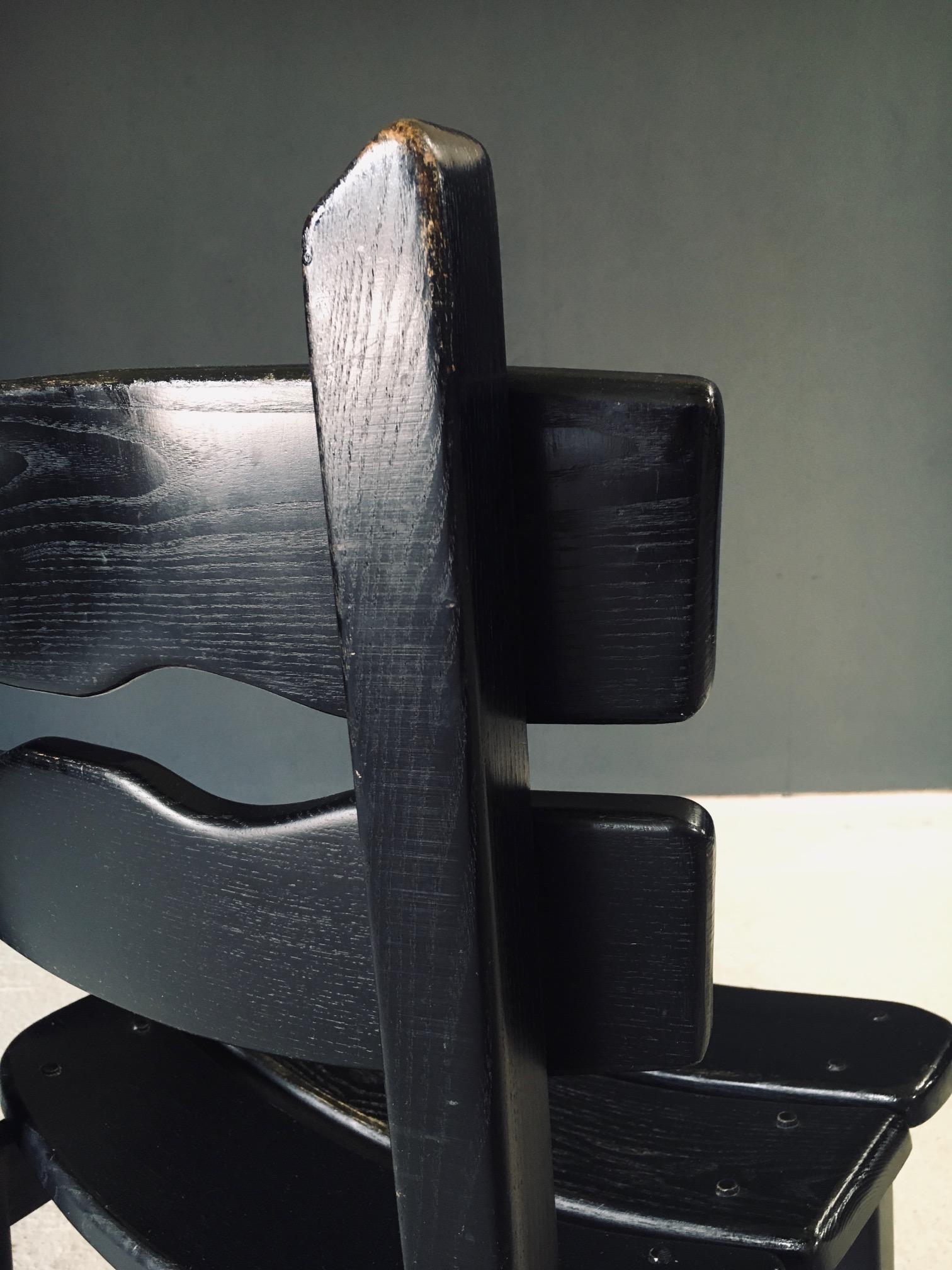 Brutalistische Design-Esszimmerstühle von Dittmann für Awa Radbound, Niederlande 1970er Jahre im Angebot 11