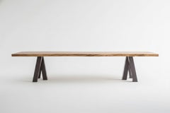 Brutalist Design Dining Table In Rough Oak By Heerenhuis