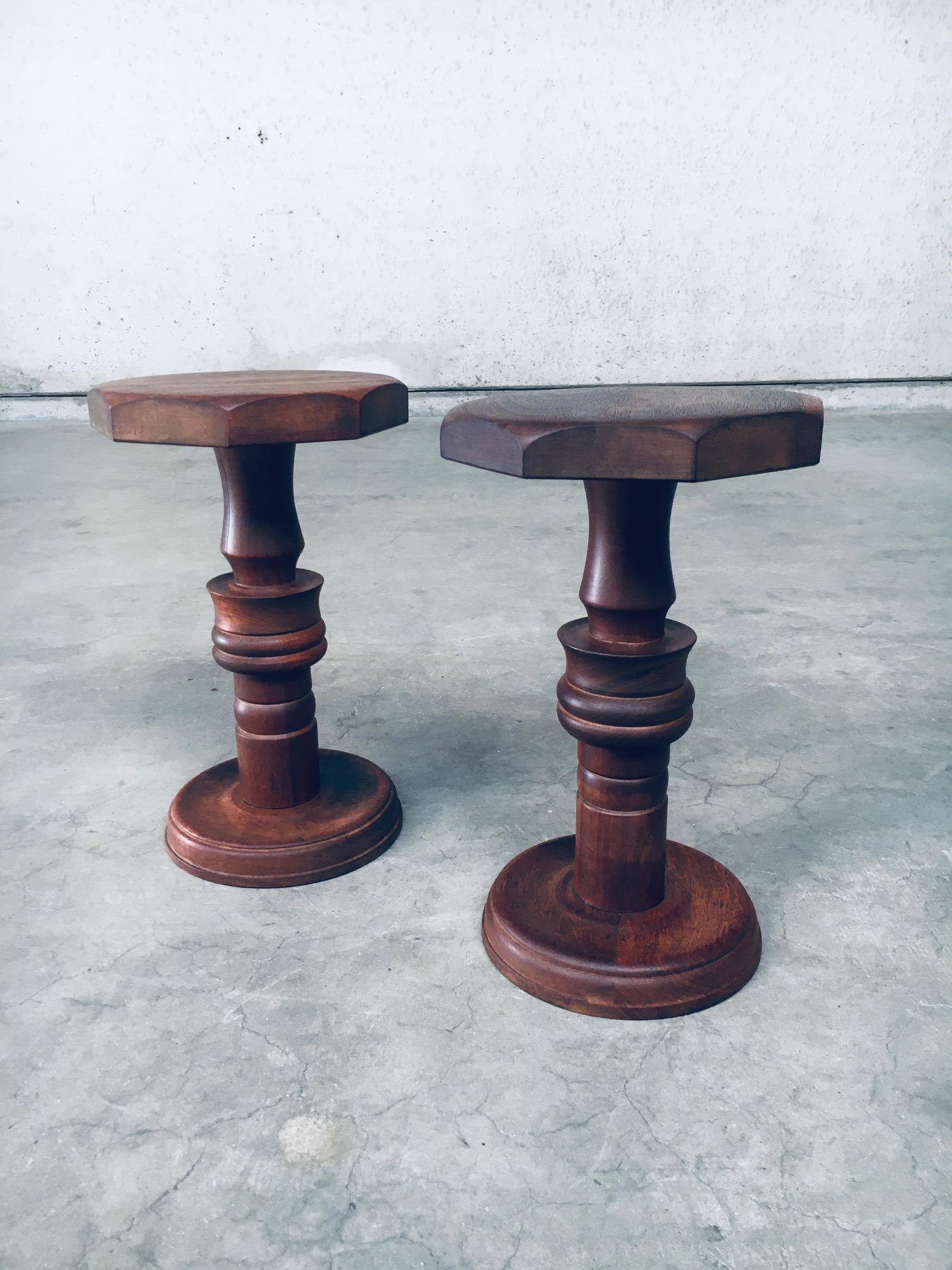 Brutalist Design Hand Crafted Side table set in the style of Charles Dudouyt For Sale 4