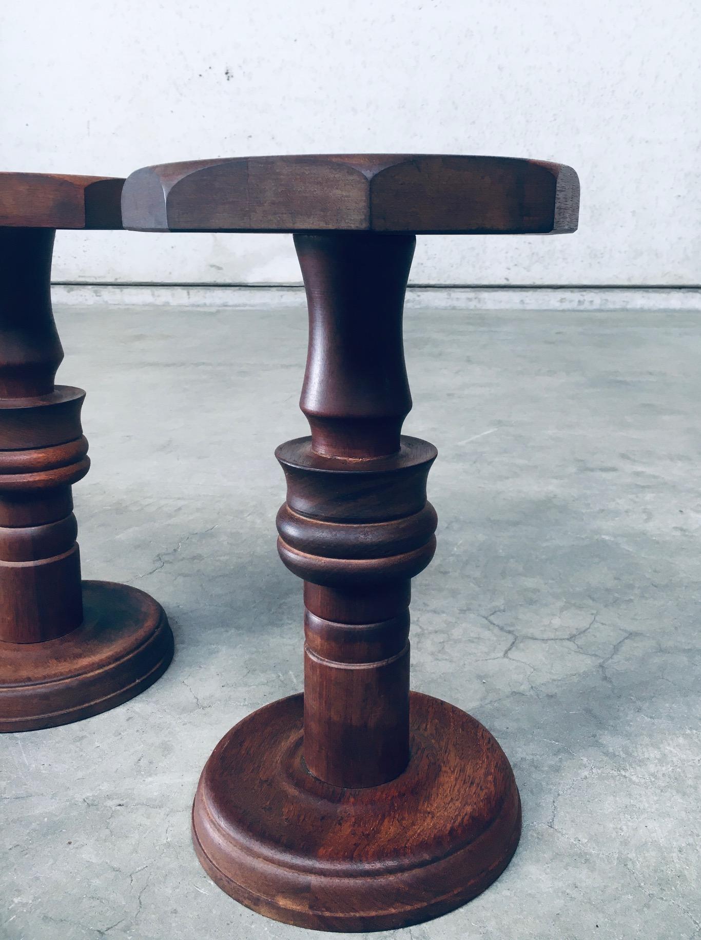 Brutalist Design Hand Crafted Side table set in the style of Charles Dudouyt For Sale 7