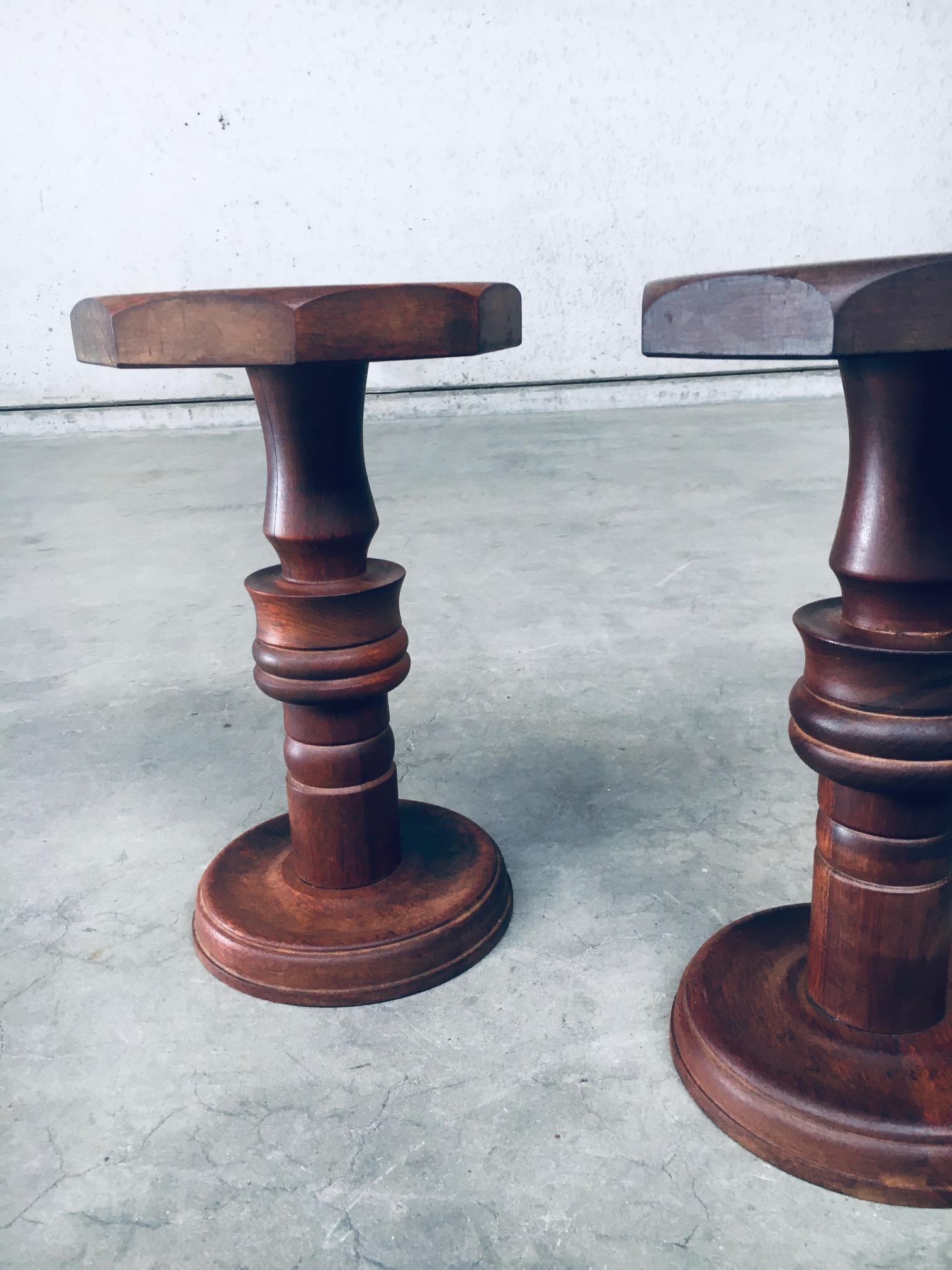 Brutalist Design Hand Crafted Side table set in the style of Charles Dudouyt For Sale 8
