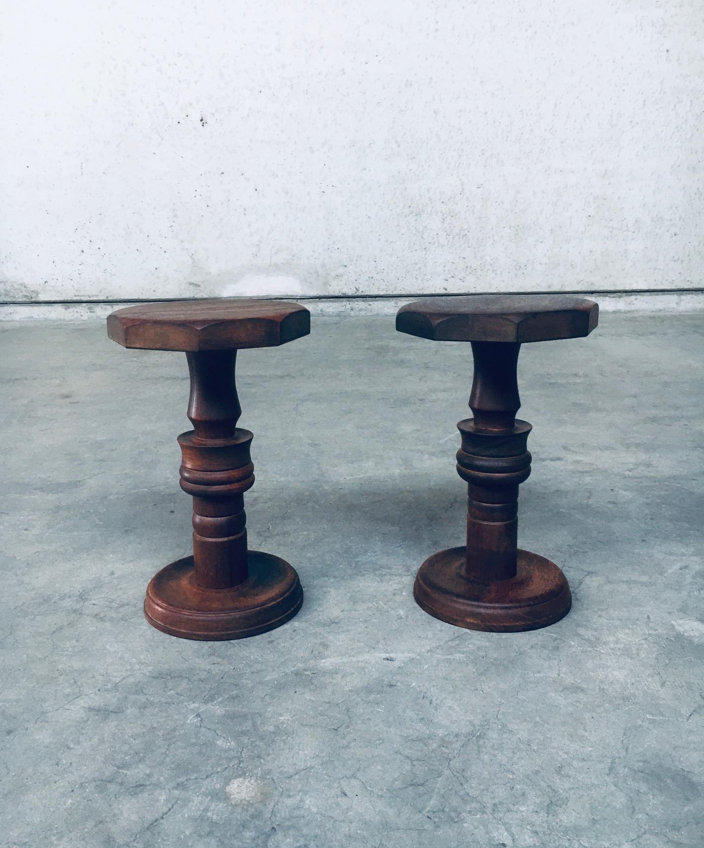 Brutalist Design Hand Crafted Side table set in the style of Charles Dudouyt In Good Condition For Sale In Oud-Turnhout, VAN