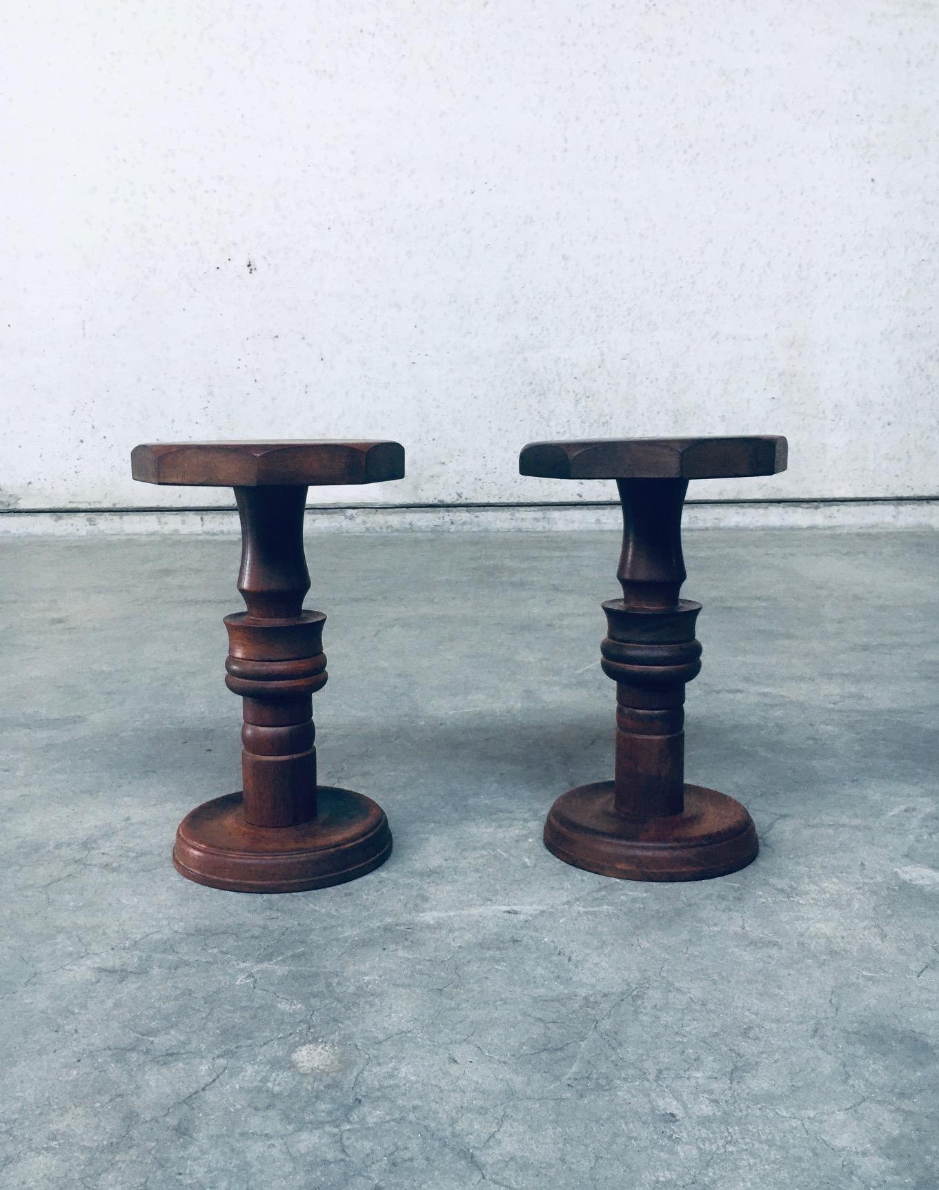 Mid-20th Century Brutalist Design Hand Crafted Side table set in the style of Charles Dudouyt For Sale