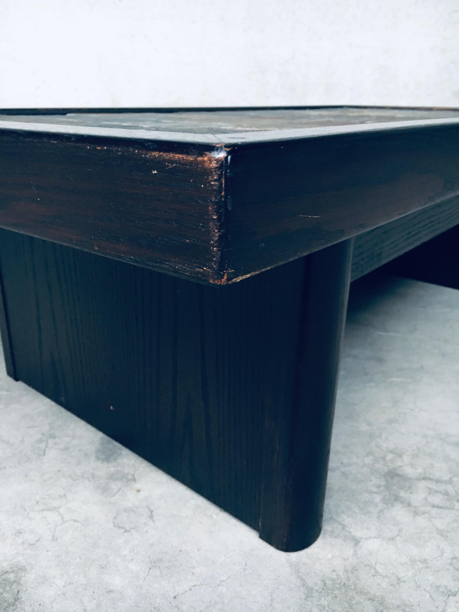Brutalist Design in Style Slate Tile Inlay Coffee Table, Belgium 1970's For Sale 3
