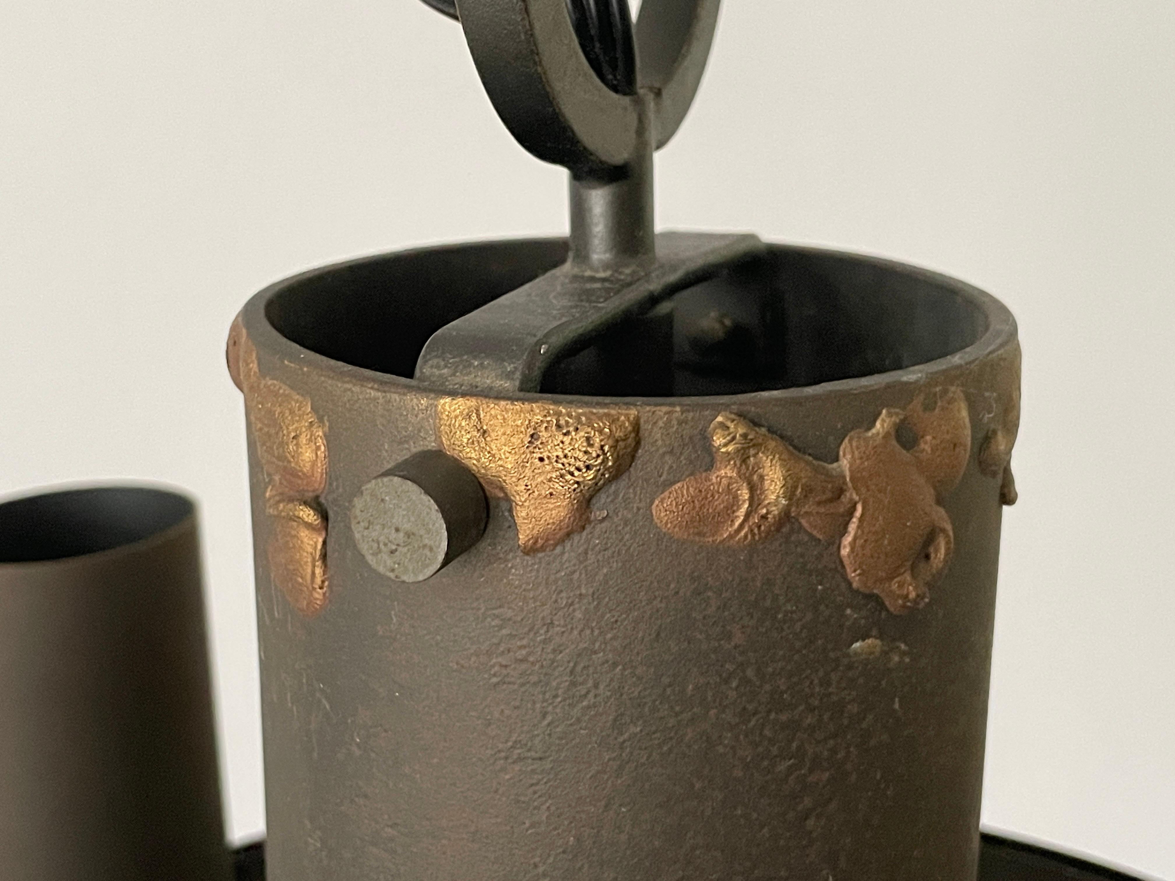 Lampada a sospensione a 6 bracci dal design brutalista, anni '50, Germania in vendita 1
