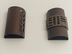 Grande paire d'appliques brutalistes, années 1980, Italie