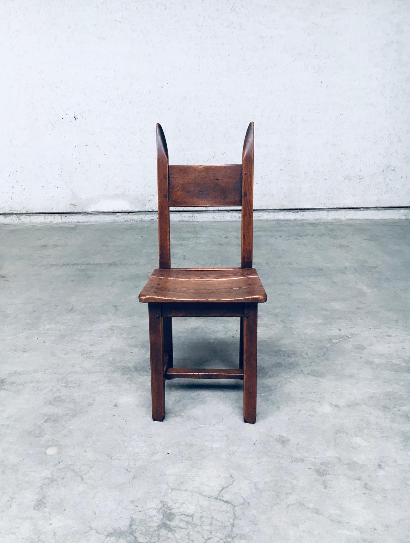 Brutalist Design Oak Dining Chair Set, France 1960's For Sale 6