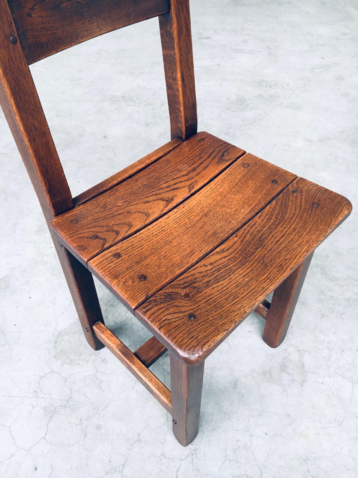 Brutalist Design Oak Dining Chair Set, France 1960's For Sale 13