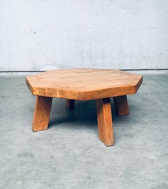 Brutalist Design Oak Octagonal Coffee Table, Oisterwijk, Netherlands, 1960's