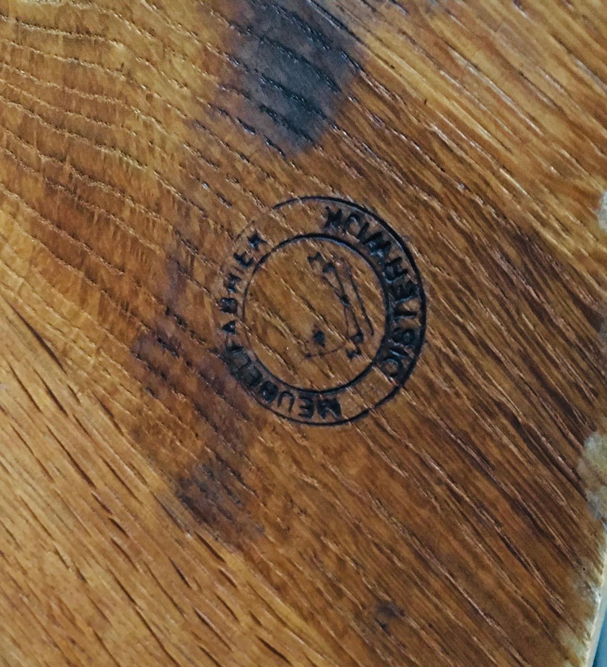 Brutalist Design Oak Round Coffee Table by Meubelfabriek Oisterwijk For Sale 8