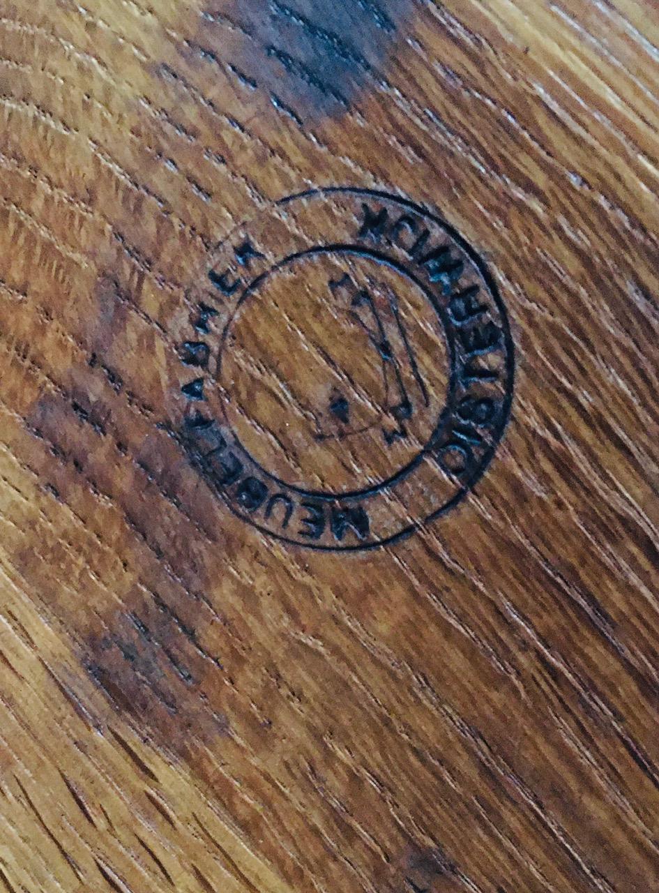 Brutalist Design Oak Round Coffee Table by Meubelfabriek Oisterwijk For Sale 9