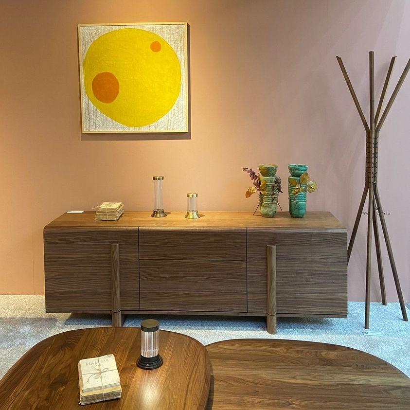 Brutalist Design Oak Sideboard Featuring Two Doors & Middle Drawers In New Condition For Sale In NEW YORK, NY