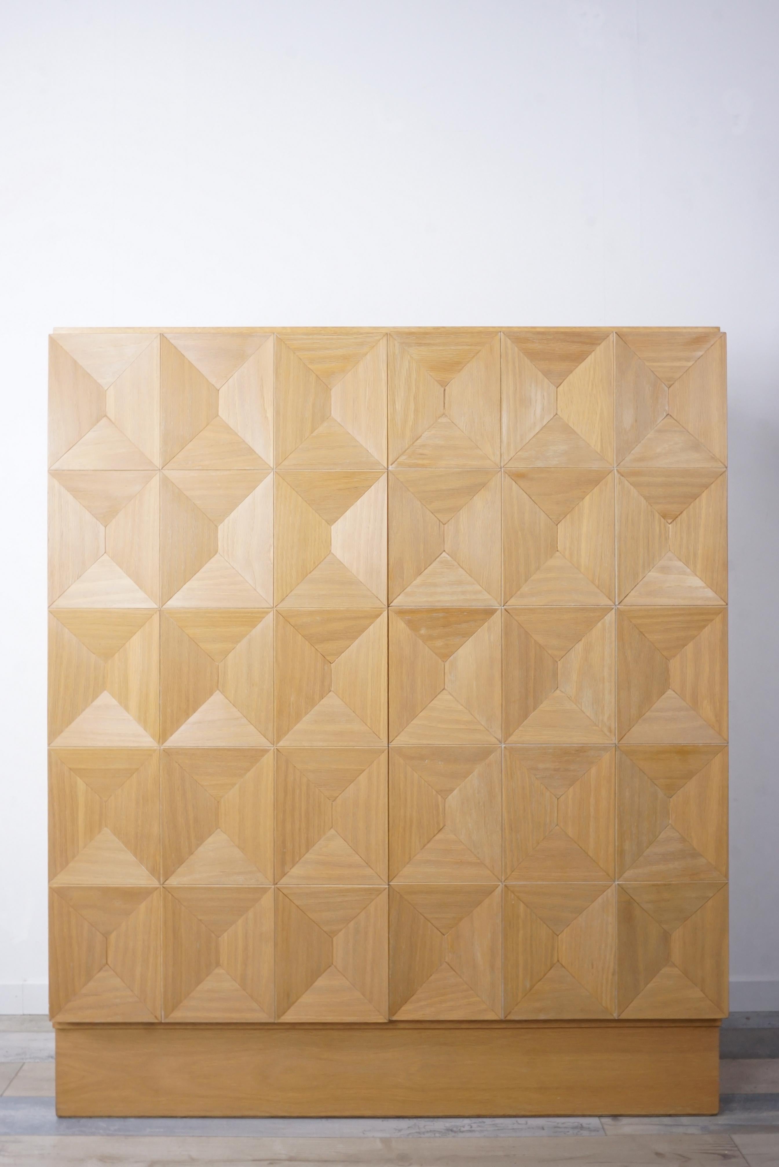Brutalist Design Oak Wooden Cabinet 6