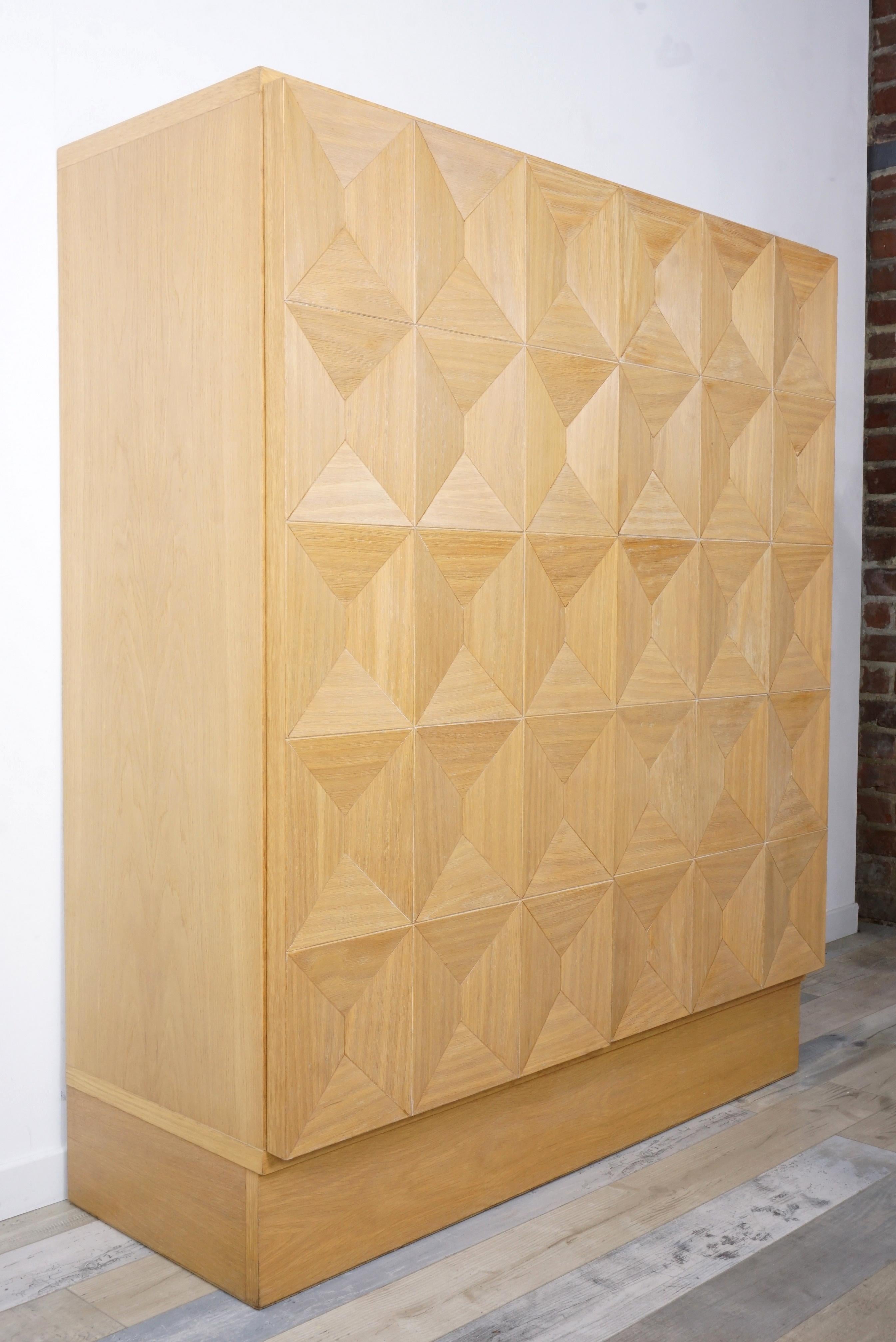 Brutalist Design Oak Wooden Cabinet 7