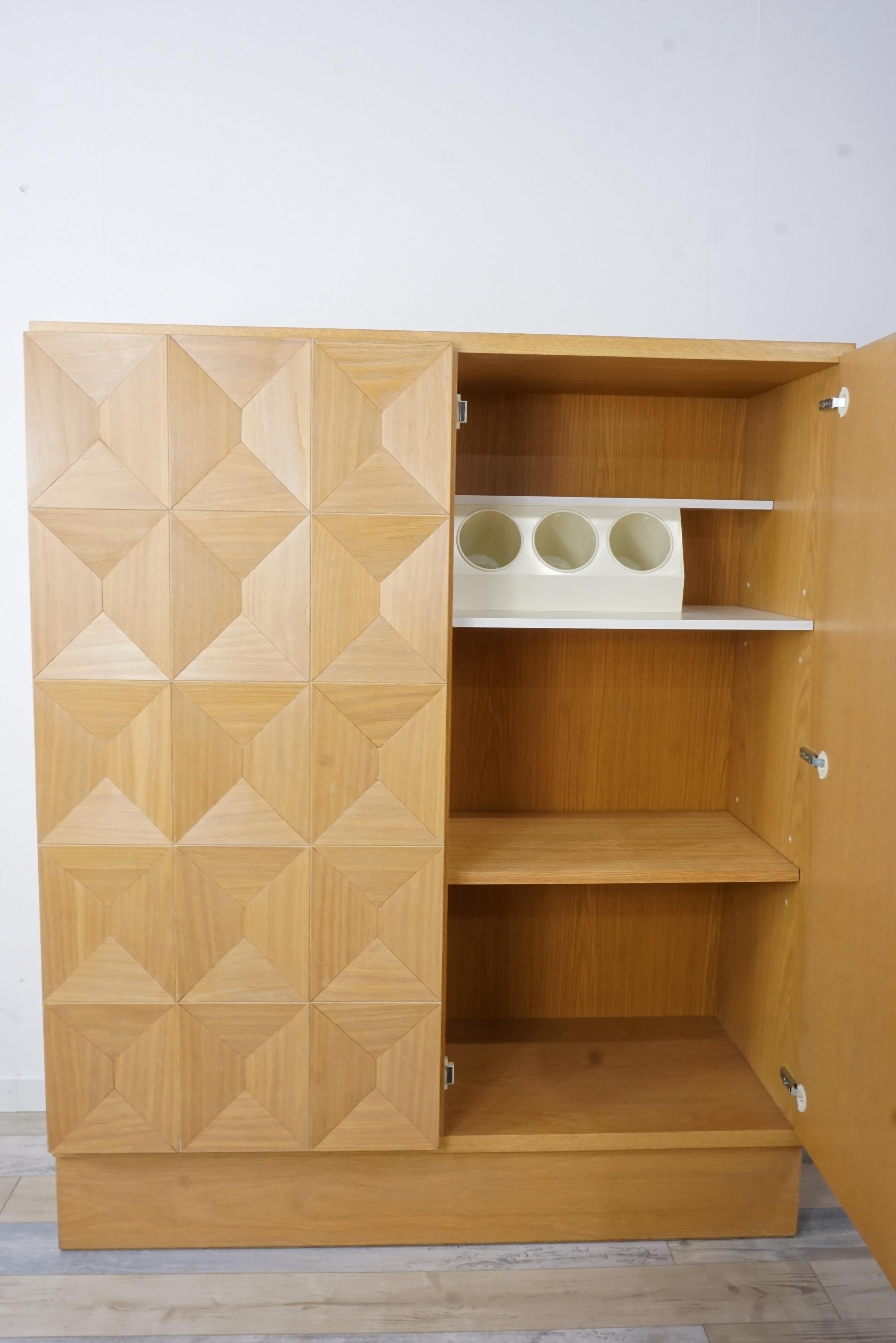 Brutalist Design Oak Wooden Cabinet 9