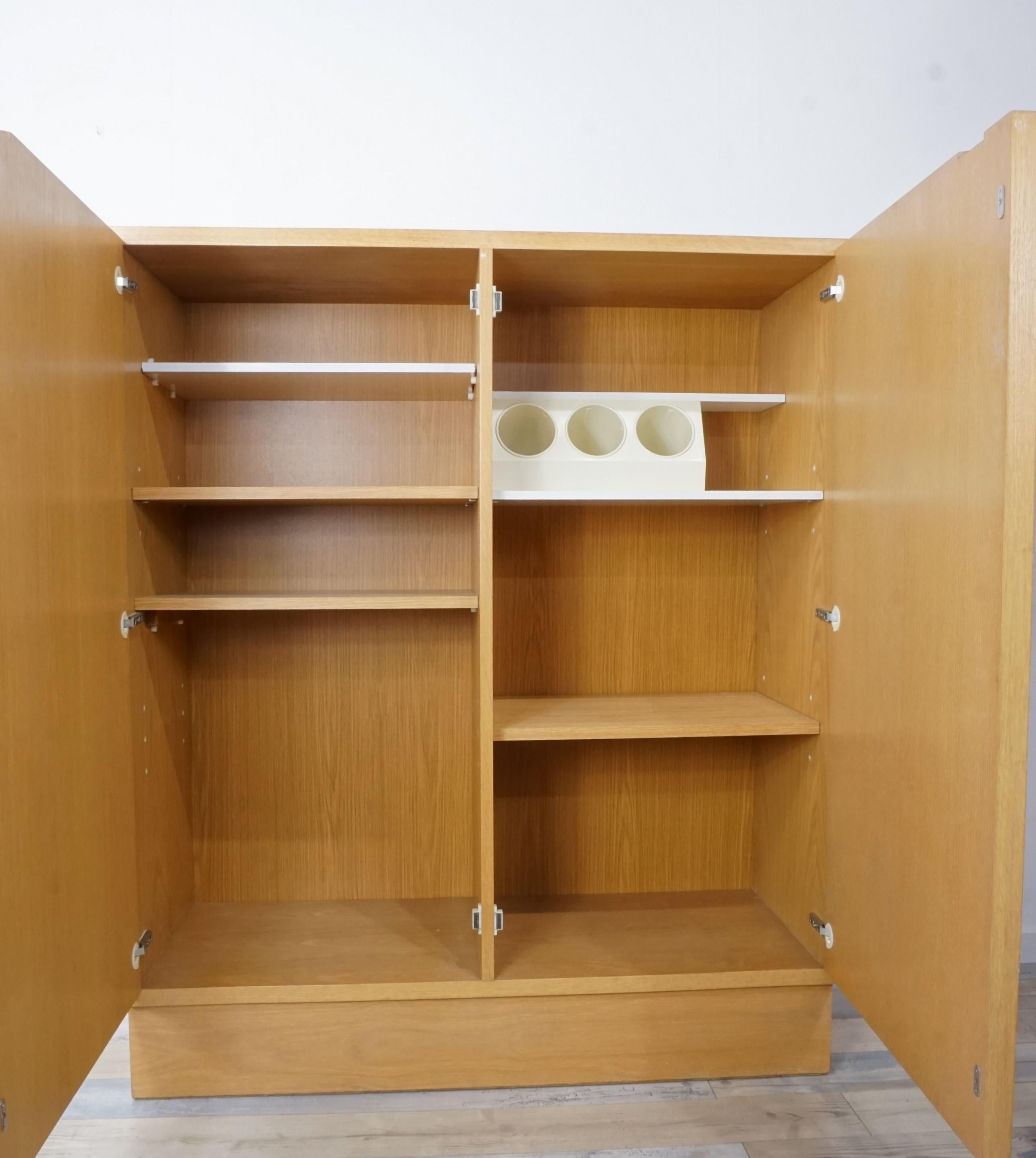 Brutalist Design Oak Wooden Cabinet 11