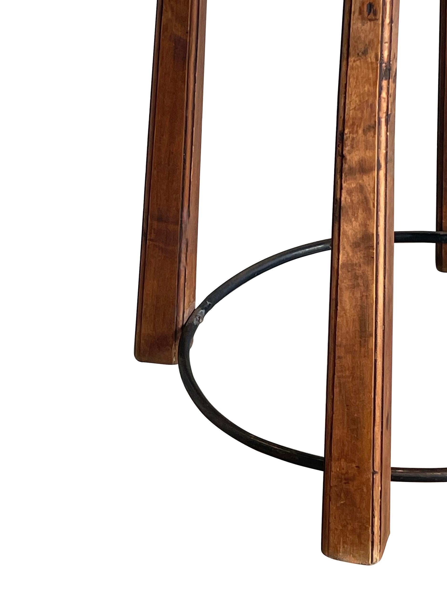 Spanish Brutalist Design Round Top Side Table, Spain, 1950s For Sale