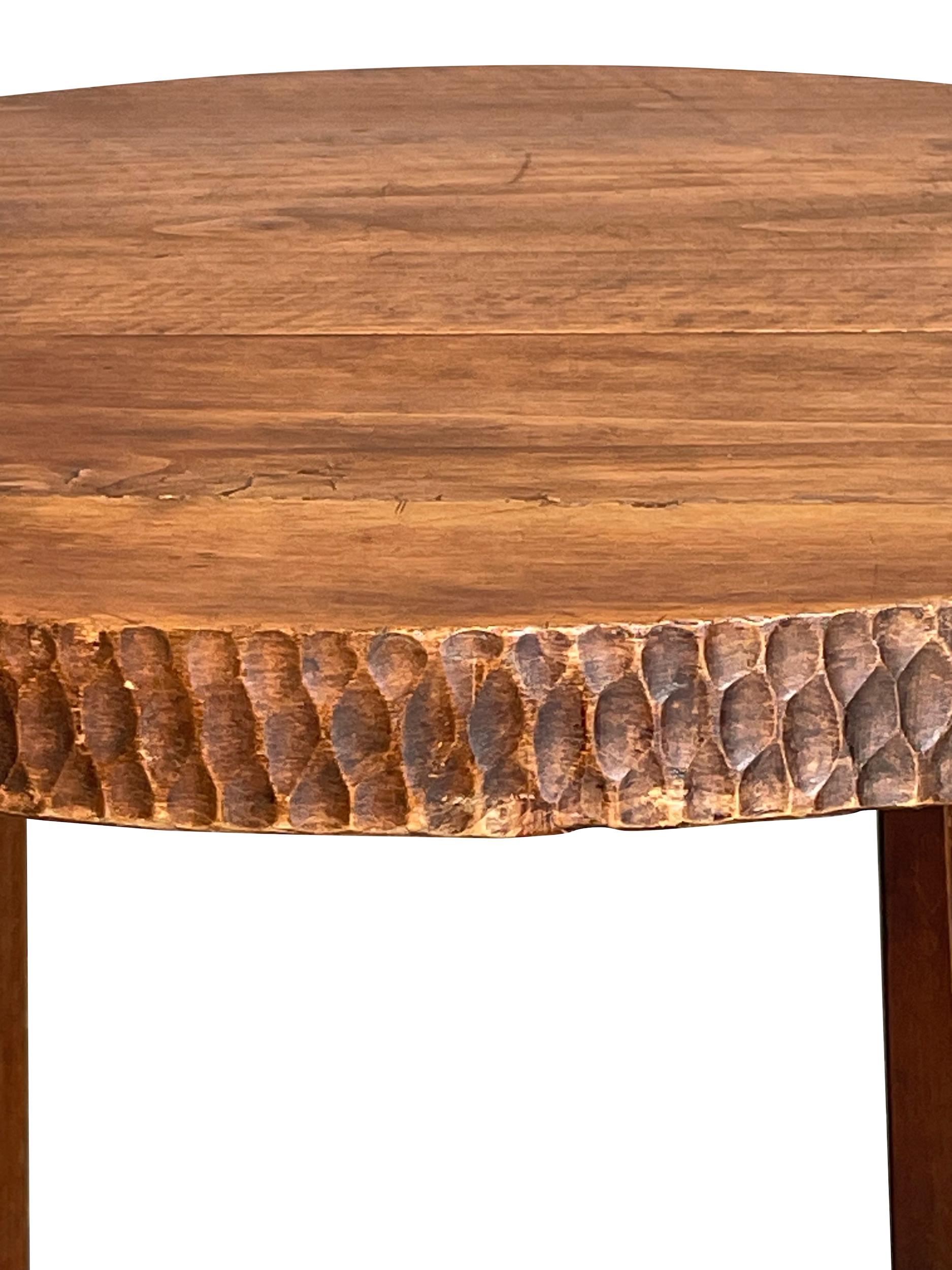 Mid-20th Century Brutalist Design Round Top Side Table, Spain, 1950s For Sale