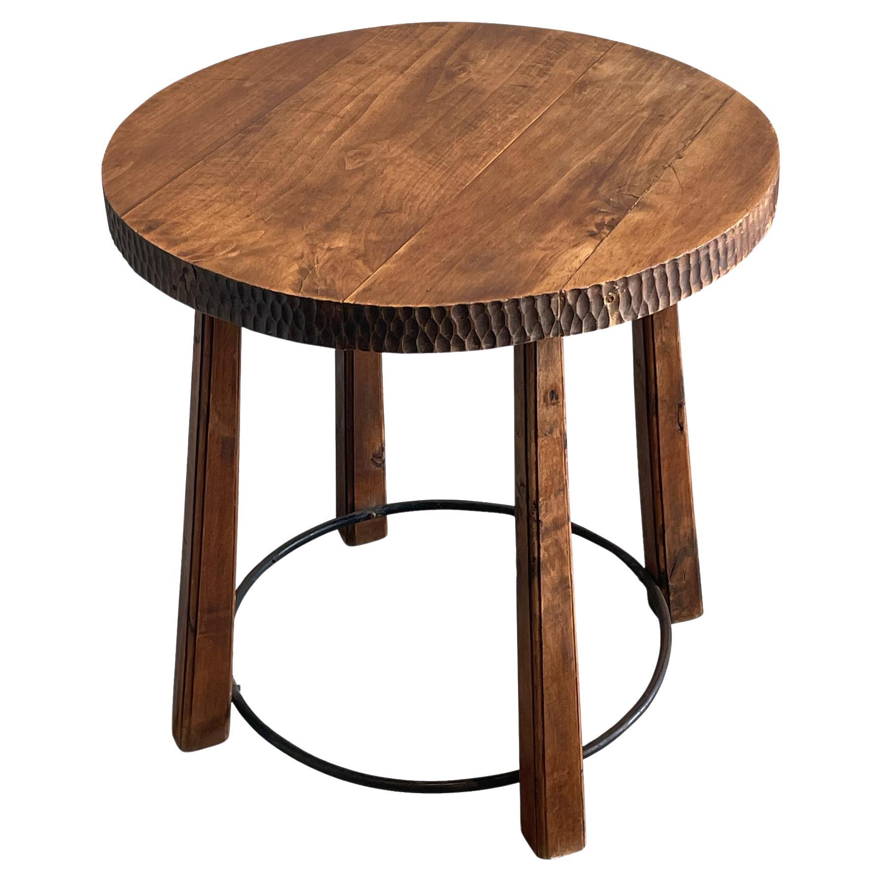Tavolino rotondo di design brutalista, Spagna, anni '50