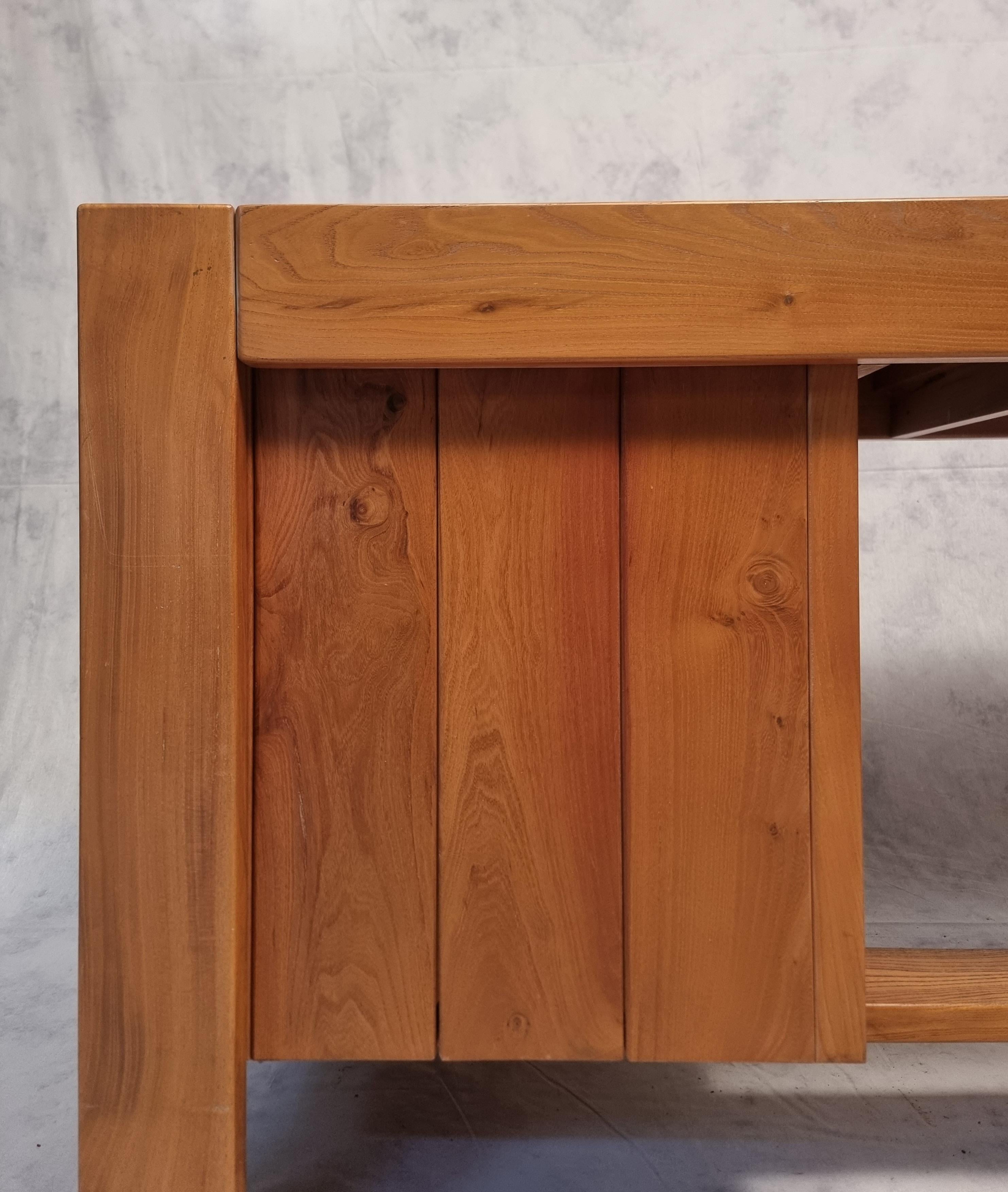 Brutalist Desk by La Maison Regain, Elm, circa 1960 5