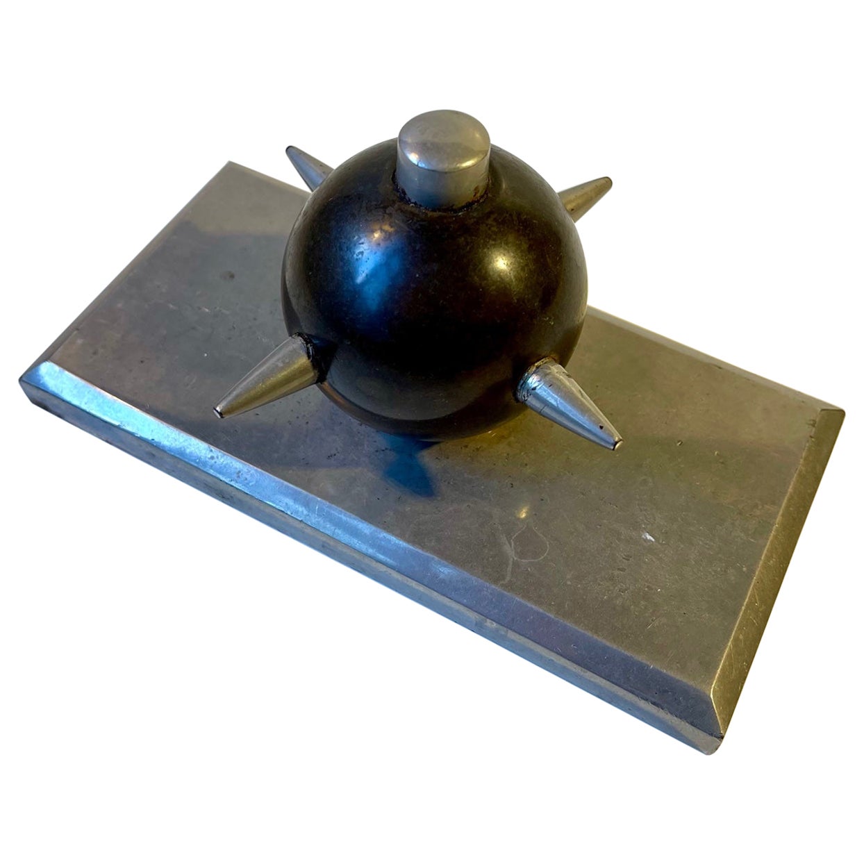 Brutalist Desk Sculpture Morning Star in Bronze, 1930s For Sale