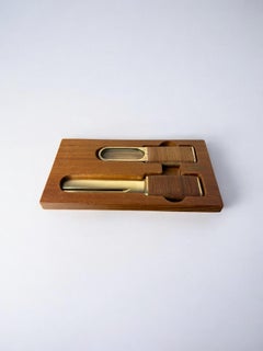 Brutalist Desk set by Artespana, Wood & Bronze, Spain, 1970's