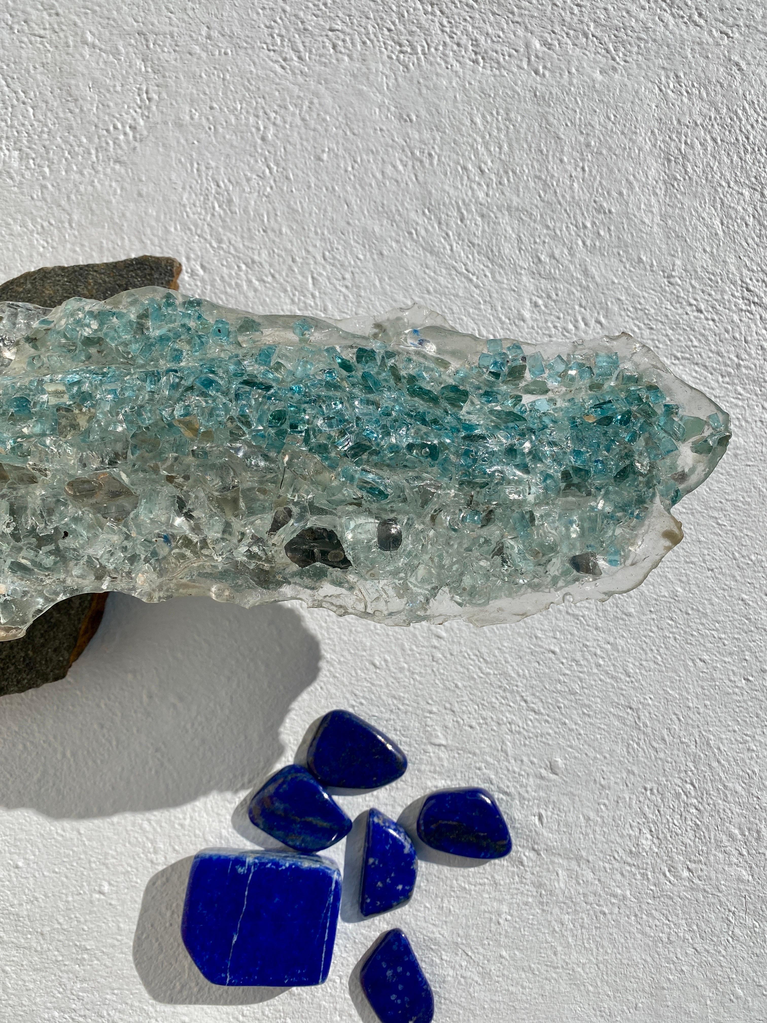 Brutalist Desktop Glass Sculpture For Sale 7