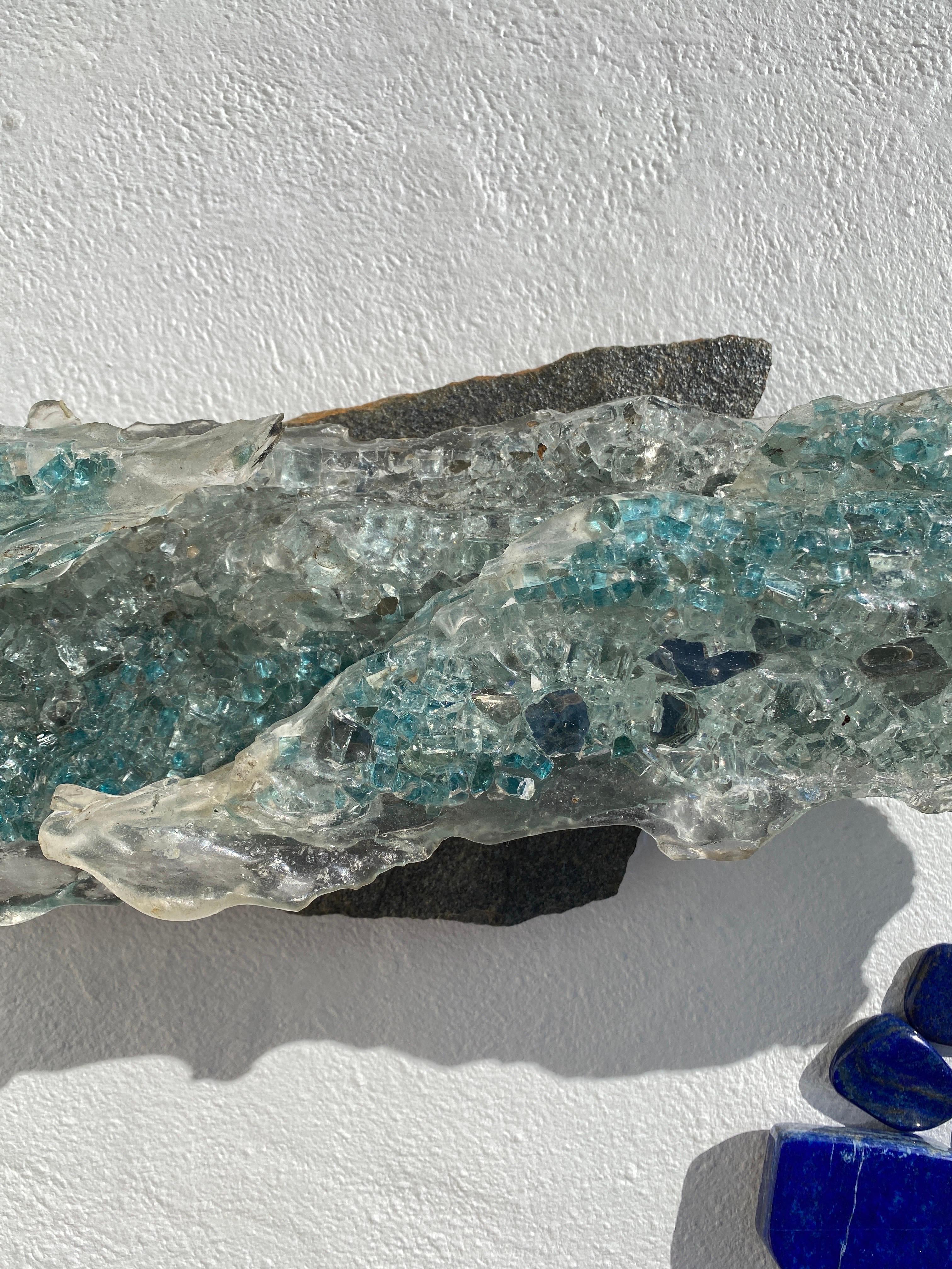 Brutalist Desktop Glass Sculpture For Sale 8