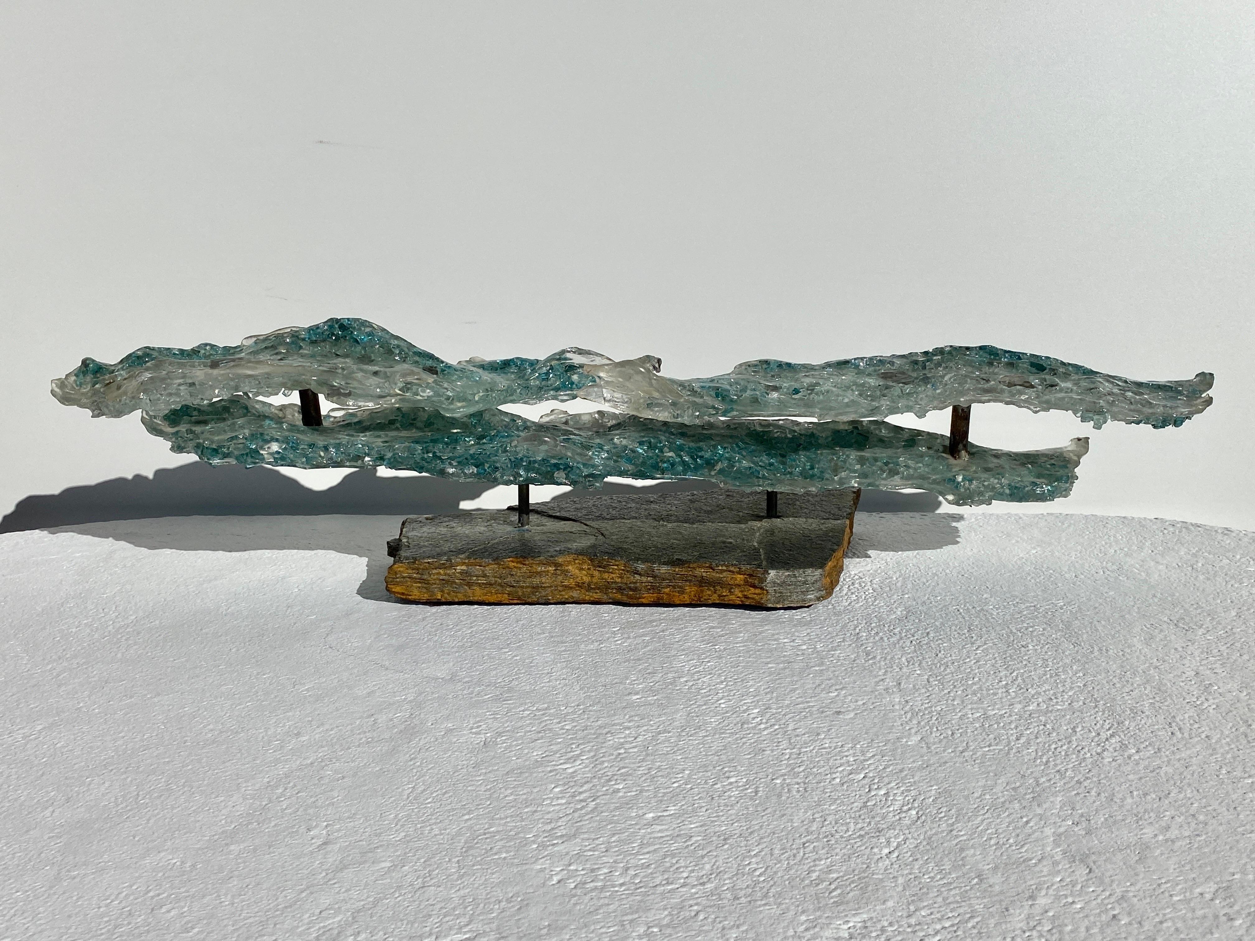 Mid-20th Century Brutalist Desktop Glass Sculpture For Sale