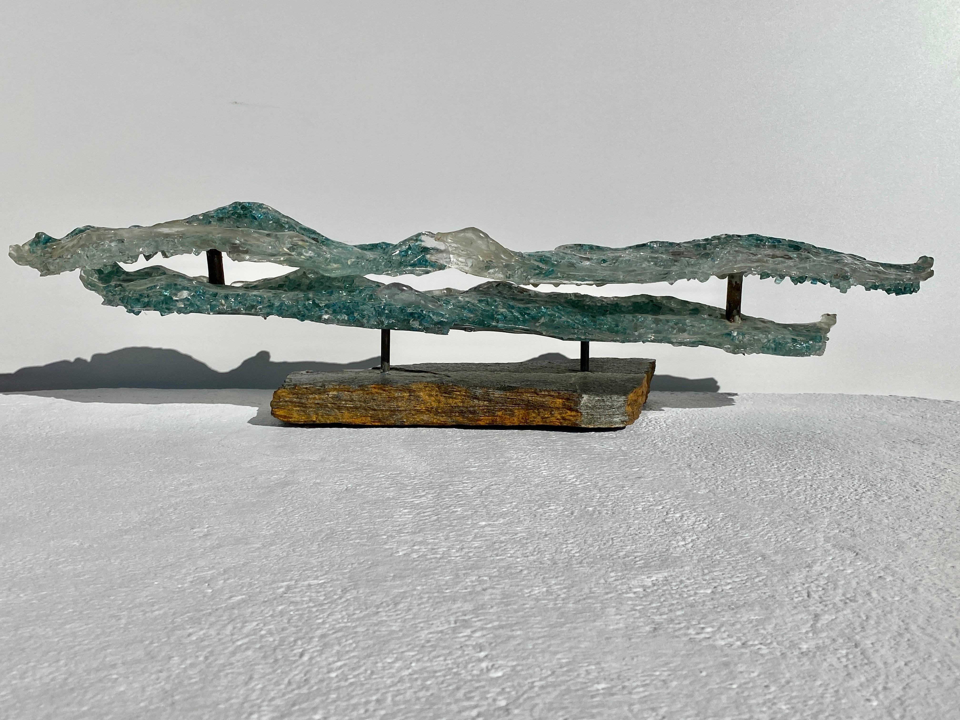Brutalist Desktop Glass Sculpture For Sale 1