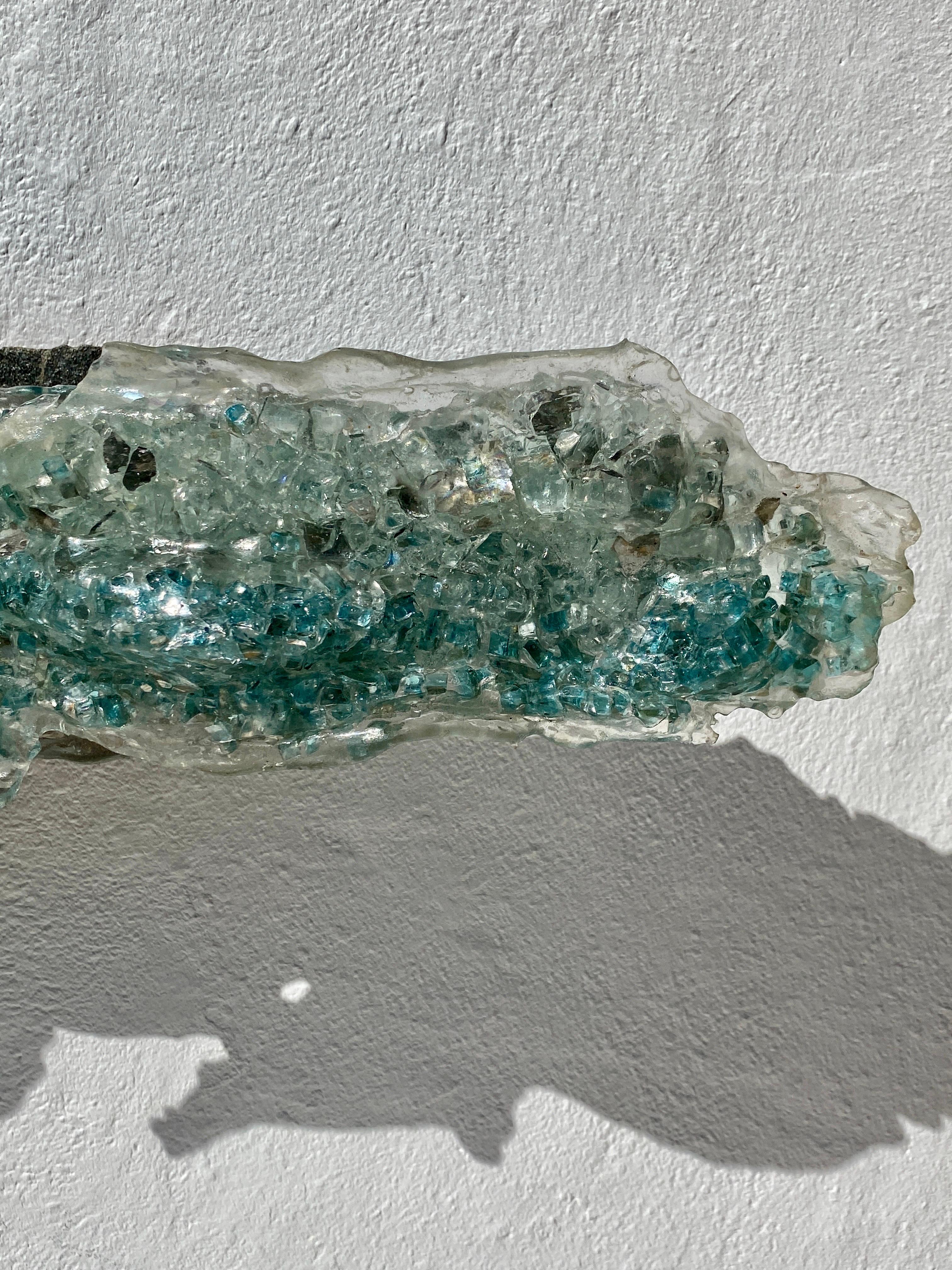 Brutalist Desktop Glass Sculpture For Sale 2