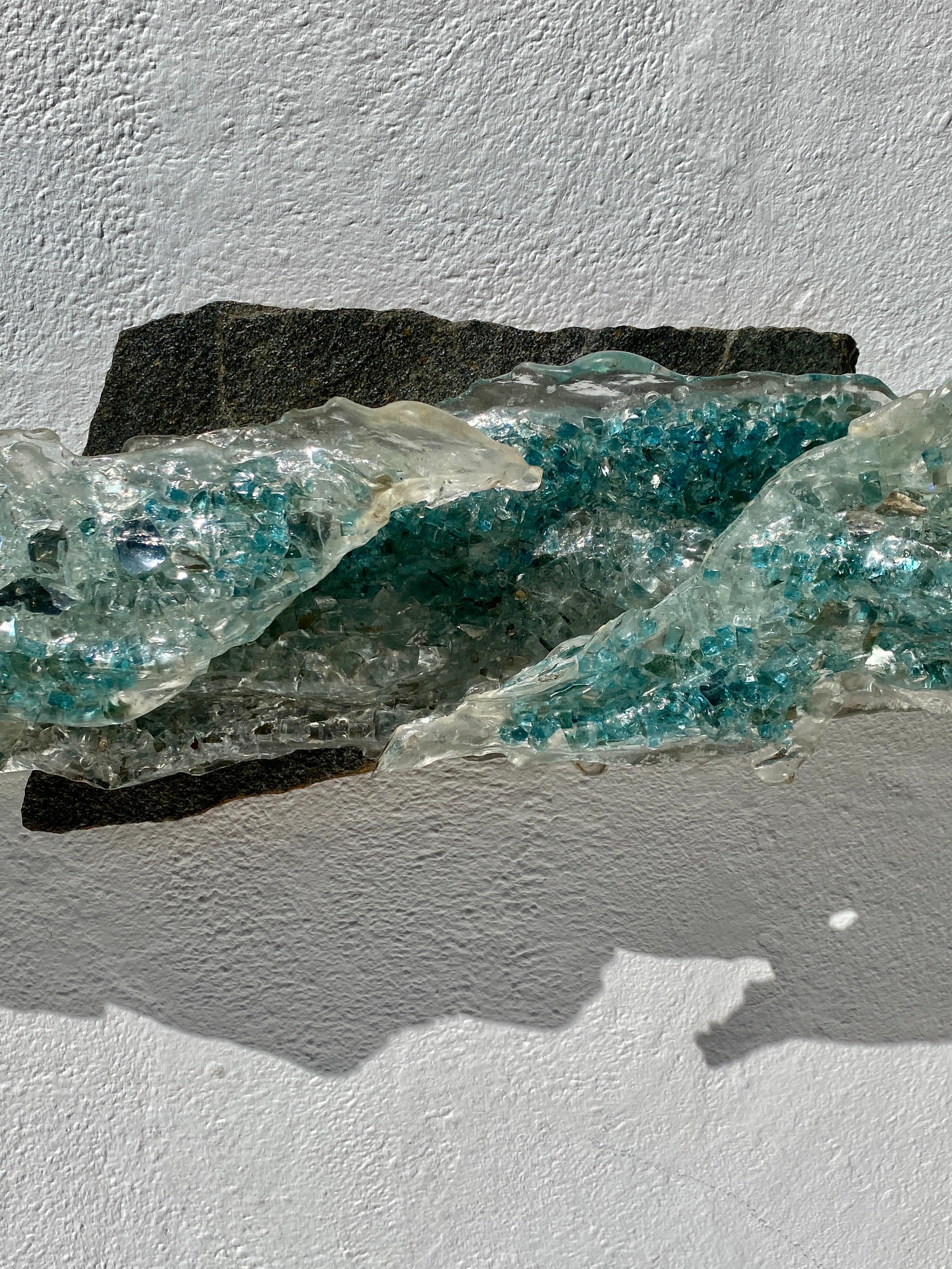 Brutalist Desktop Glass Sculpture For Sale 3