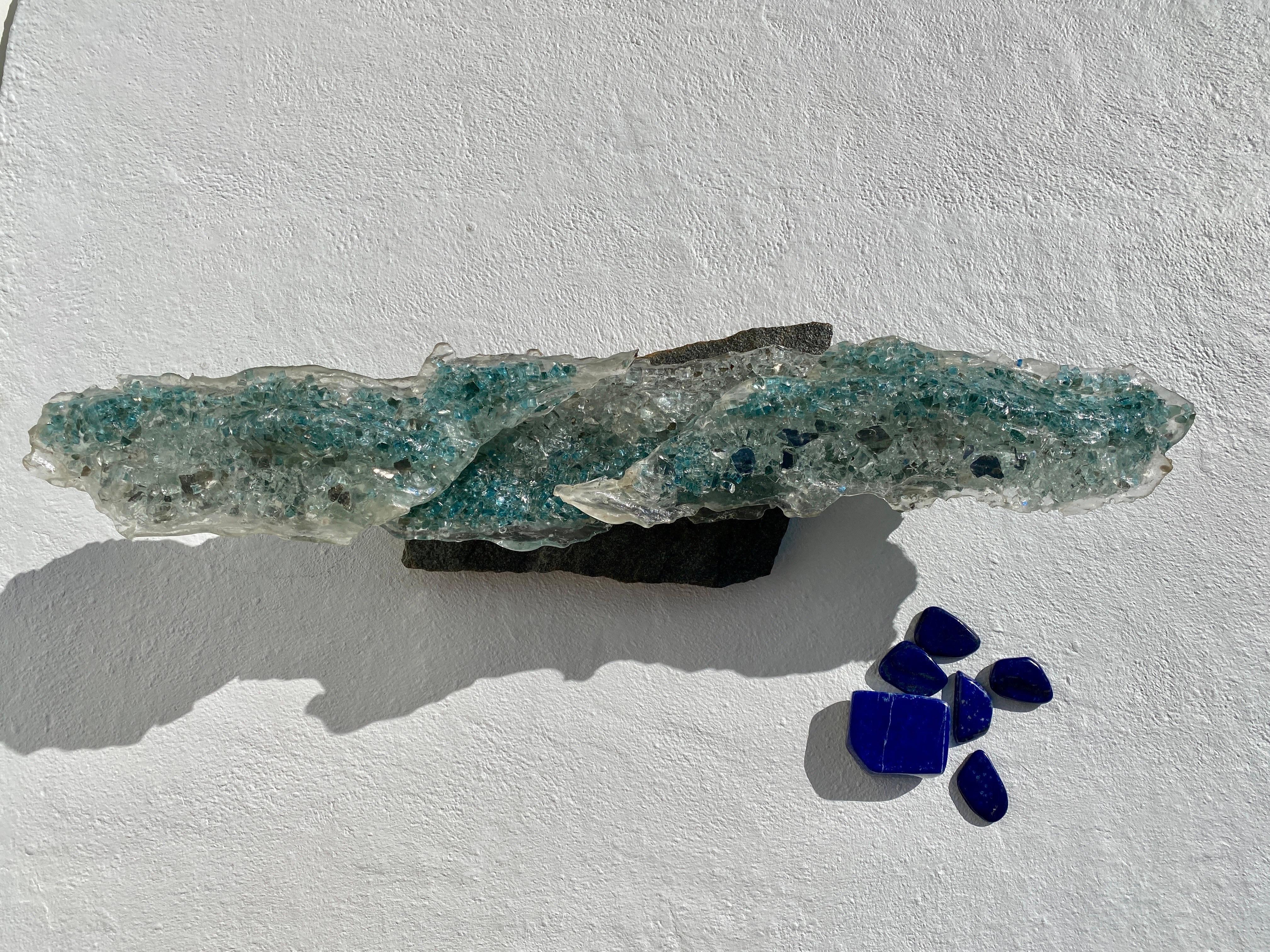 Brutalist Desktop Glass Sculpture For Sale 5