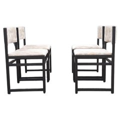 Brutalist dining chair oak and fabric Belgium 1970s, set of 4 Brutalist dining chair oak and fabric Belgium 1970s, set of 4