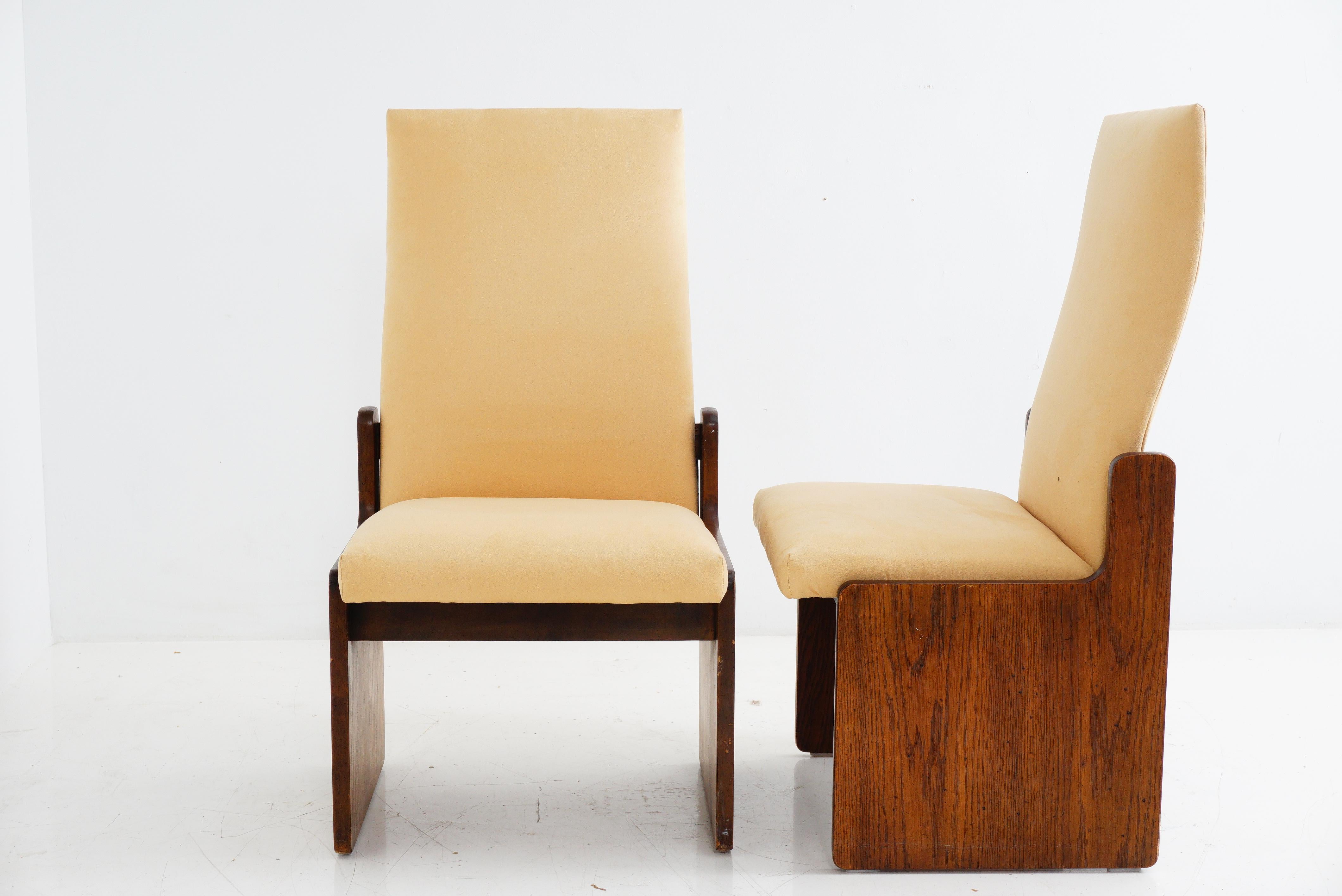 Mid-Century Modern Brutalist Dining Chairs by Lane, Set of 6, 1970s