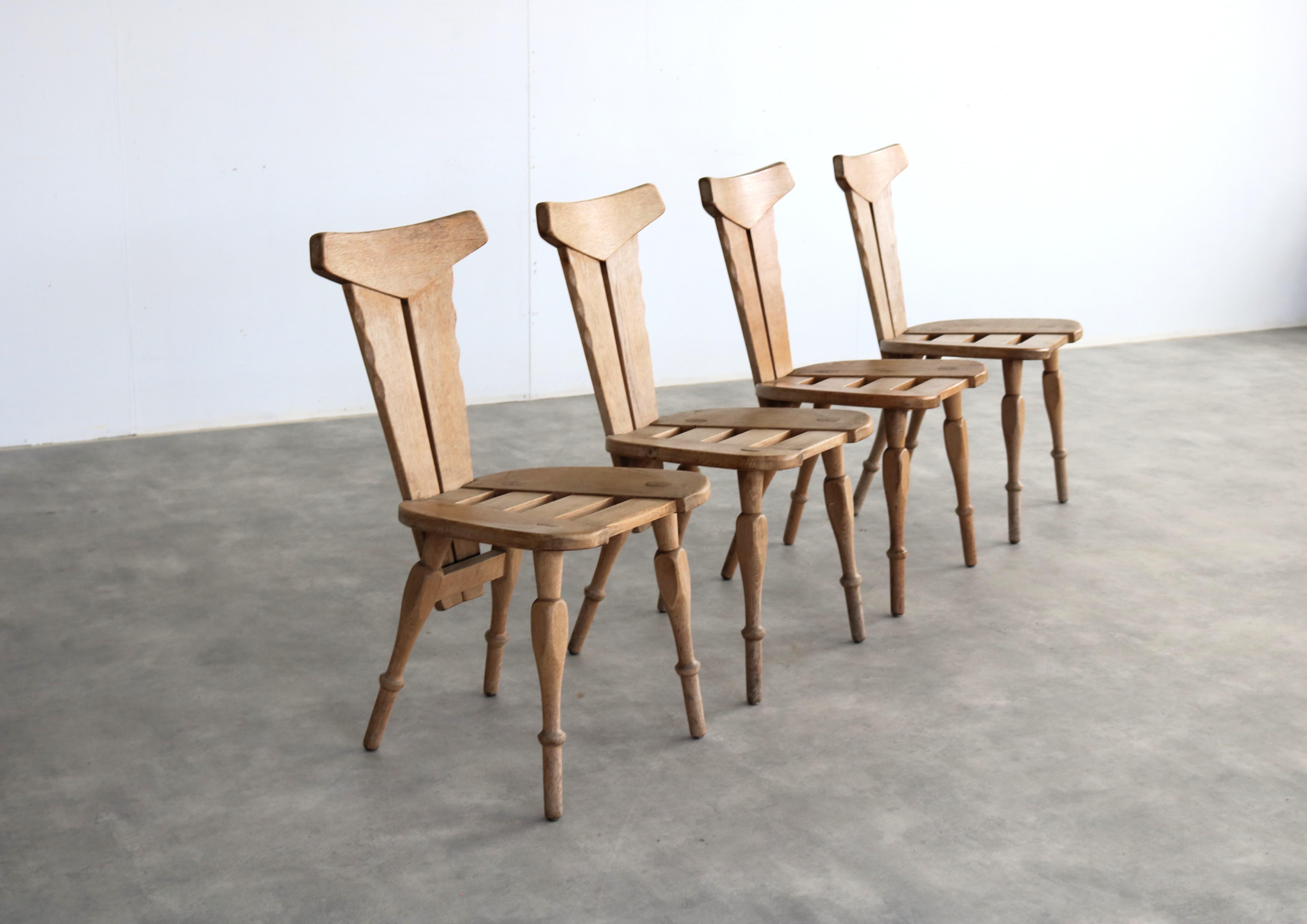 Brutalist dining chairs  chairs  1960s  set of 4 en Bueno estado para la venta en Lemmer, NL