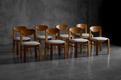 Brutalist Dining Chairs, France, 1960s