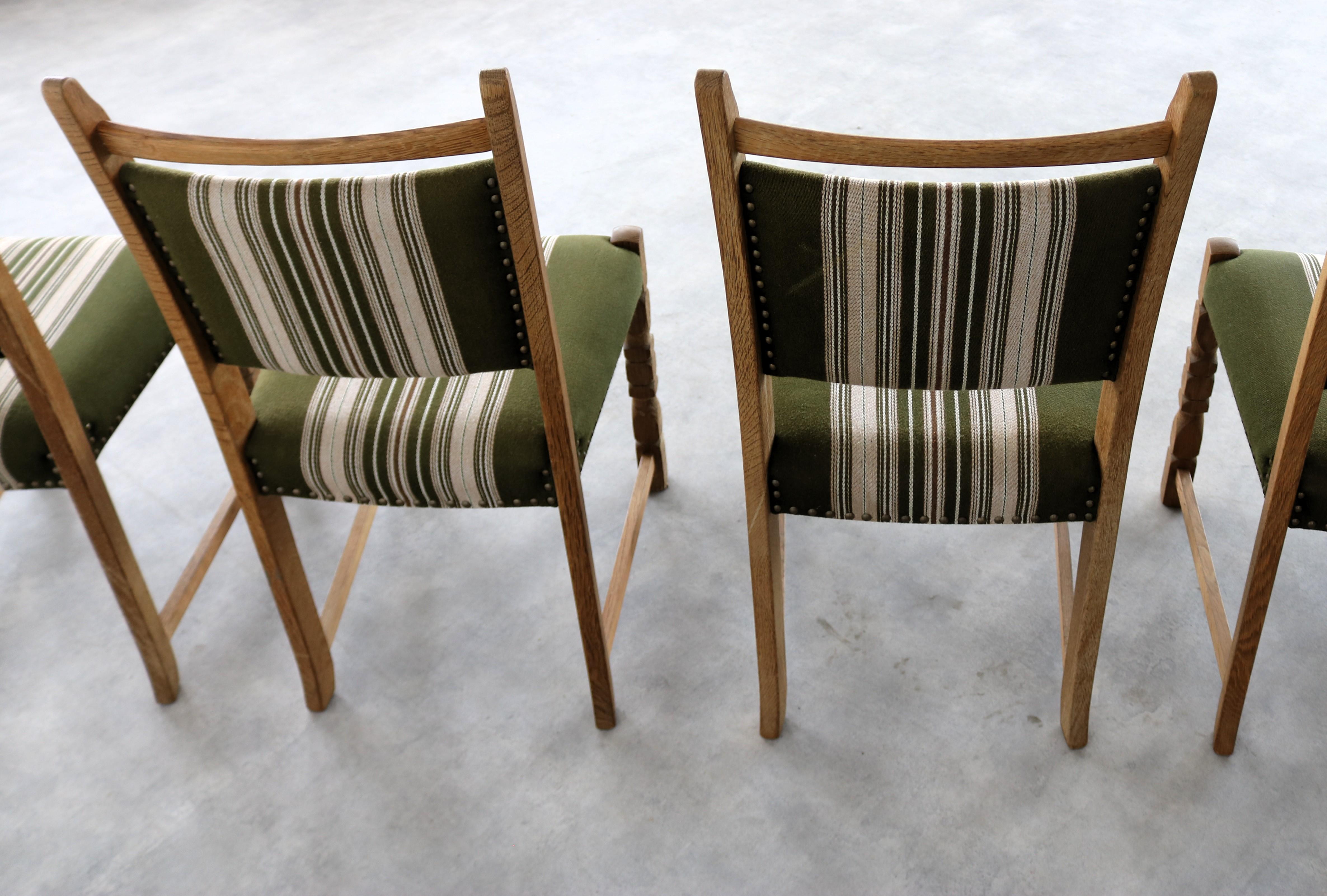 brutalist dining chairs  vintage chairs  1960s  oak For Sale 4