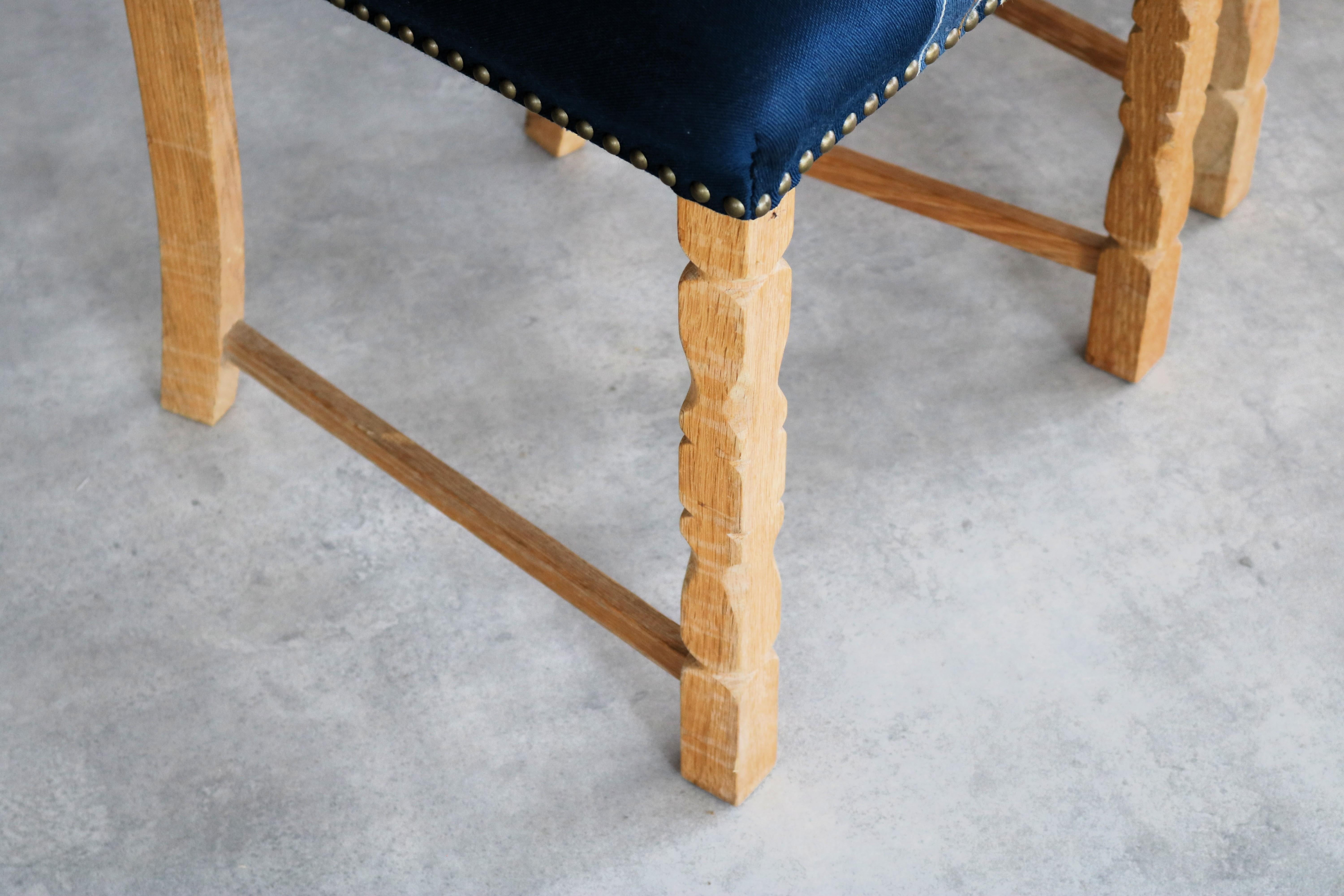 brutalist dining chairs  vintage chairs  1960s  oak For Sale 4