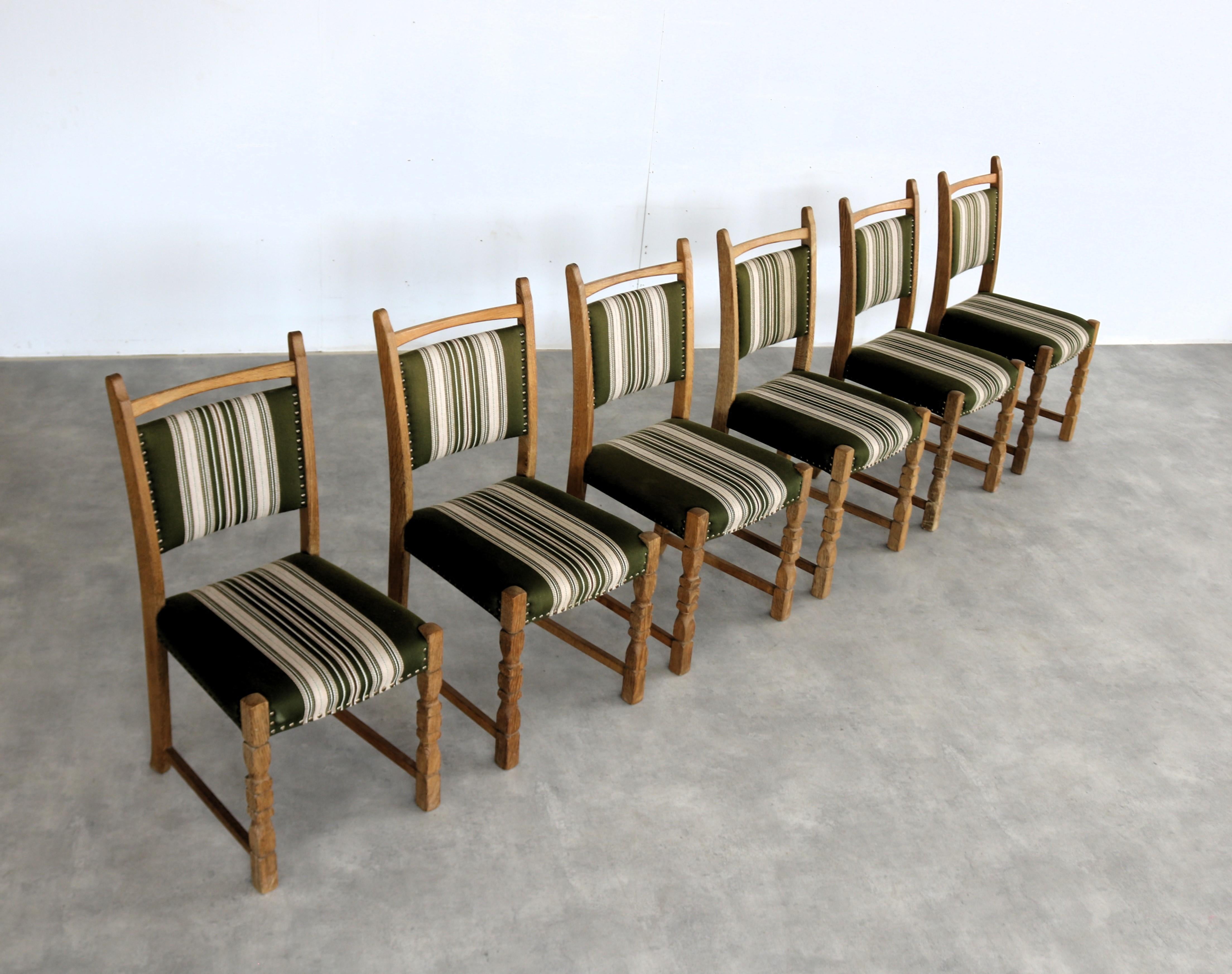 brutalist dining chairs  vintage chairs  1960s  oak For Sale 5