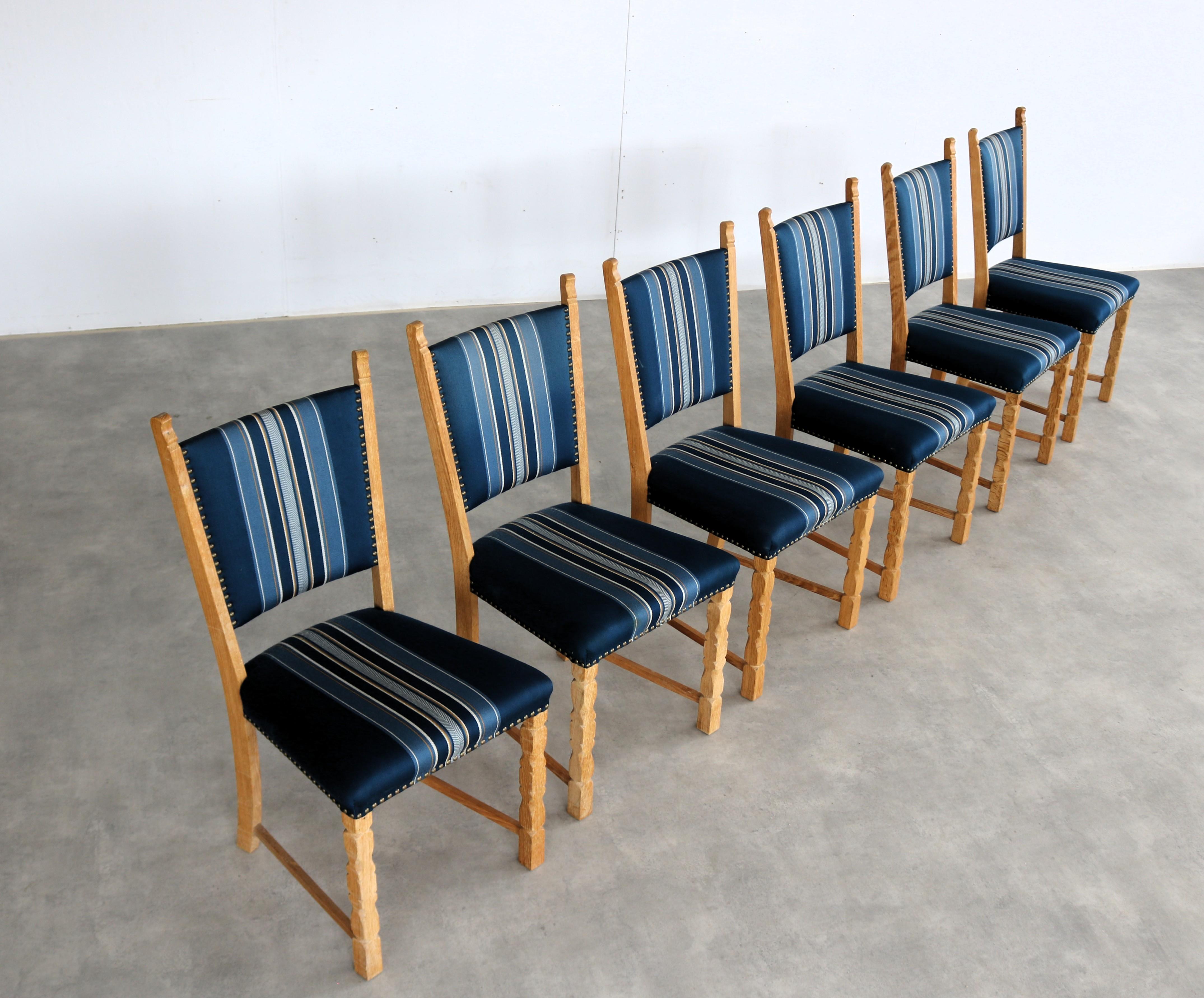 brutalist dining chairs  vintage chairs  1960s  oak For Sale 5