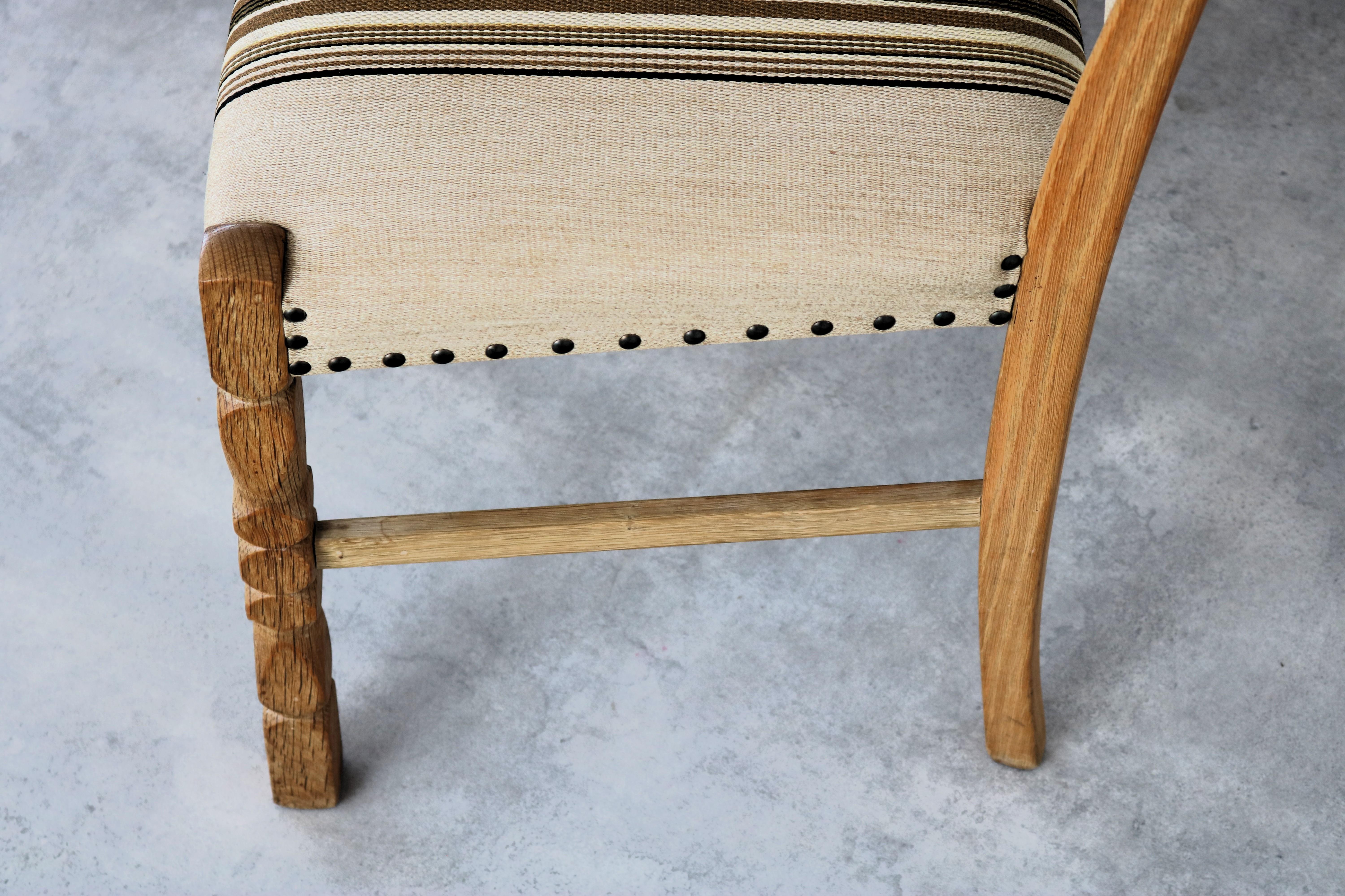 brutalist dining chairs  vintage chairs  1960s  oak For Sale 5